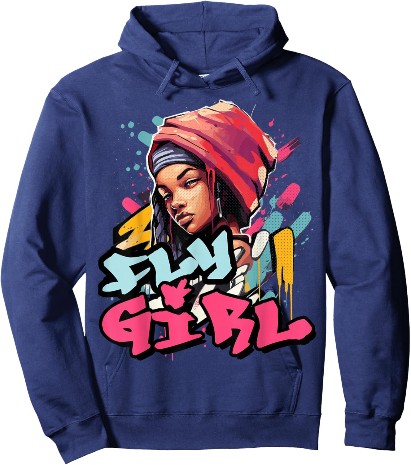 Fly Girl 80s 90s Old School B-Girl Hip Hop Girls Hoodie - Hoodie | Navy