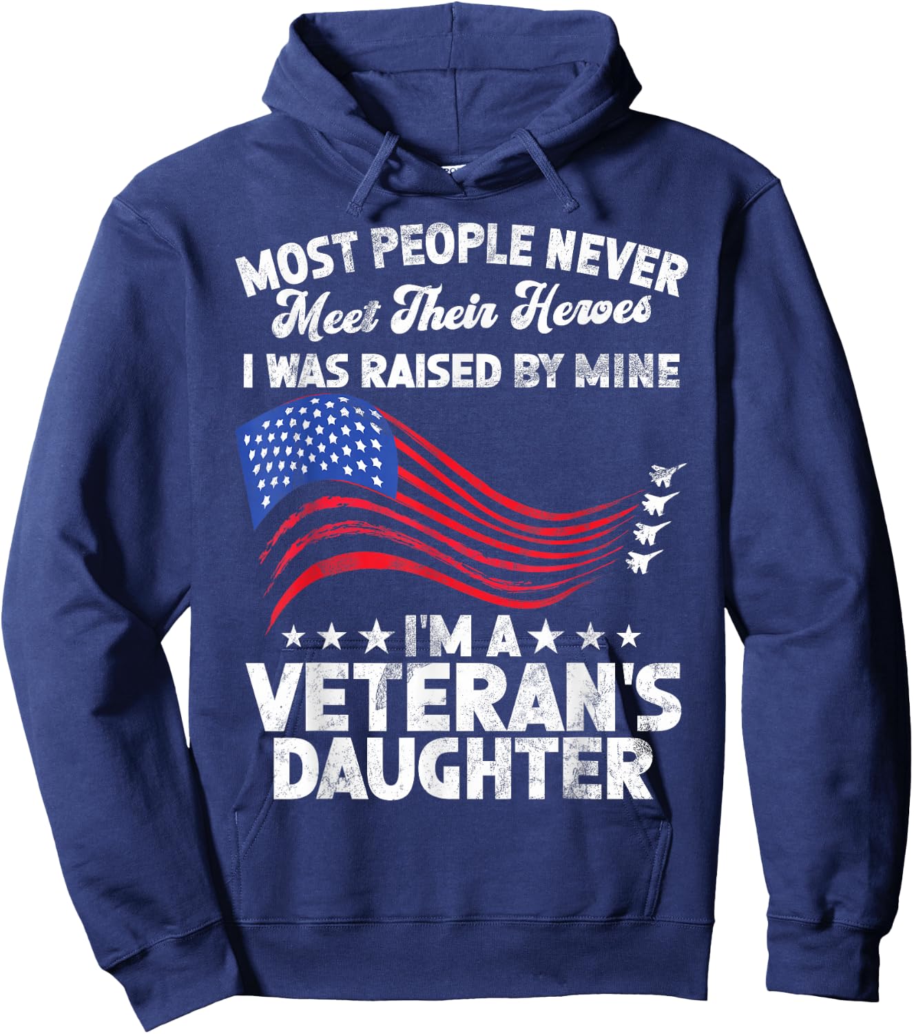 Airforce Veteran Daughter Memorial Day Granddaughter Hoodie - Hoodie | Navy
