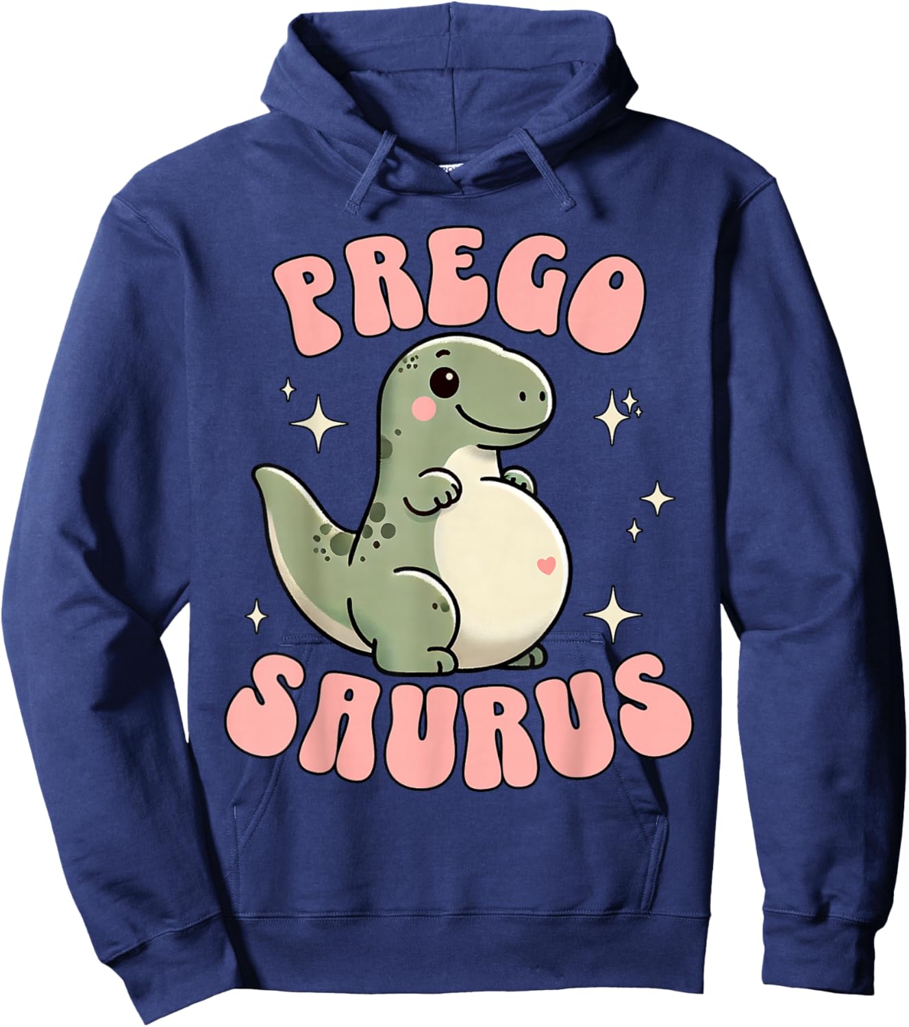Funny Pregnant Mom Expecting Mama To Be Pregosaurus Cute Retro Mommy Dinosaur Pregnancy Announcement , Small, Black Hoodie - Hoodie | Navy