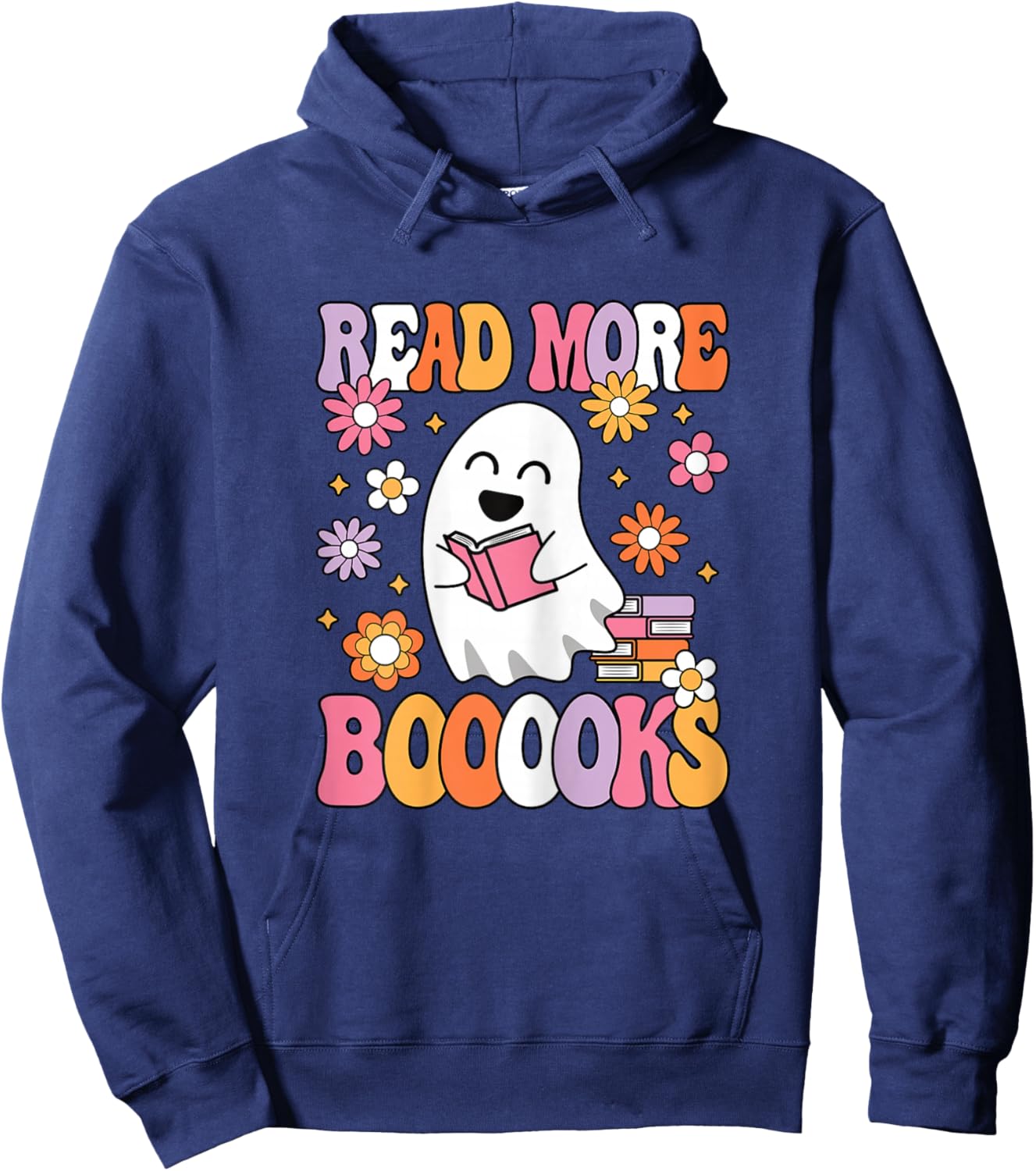 Read More Books Groovy Funny Halloween Teacher Women Hoodie - Hoodie | Navy