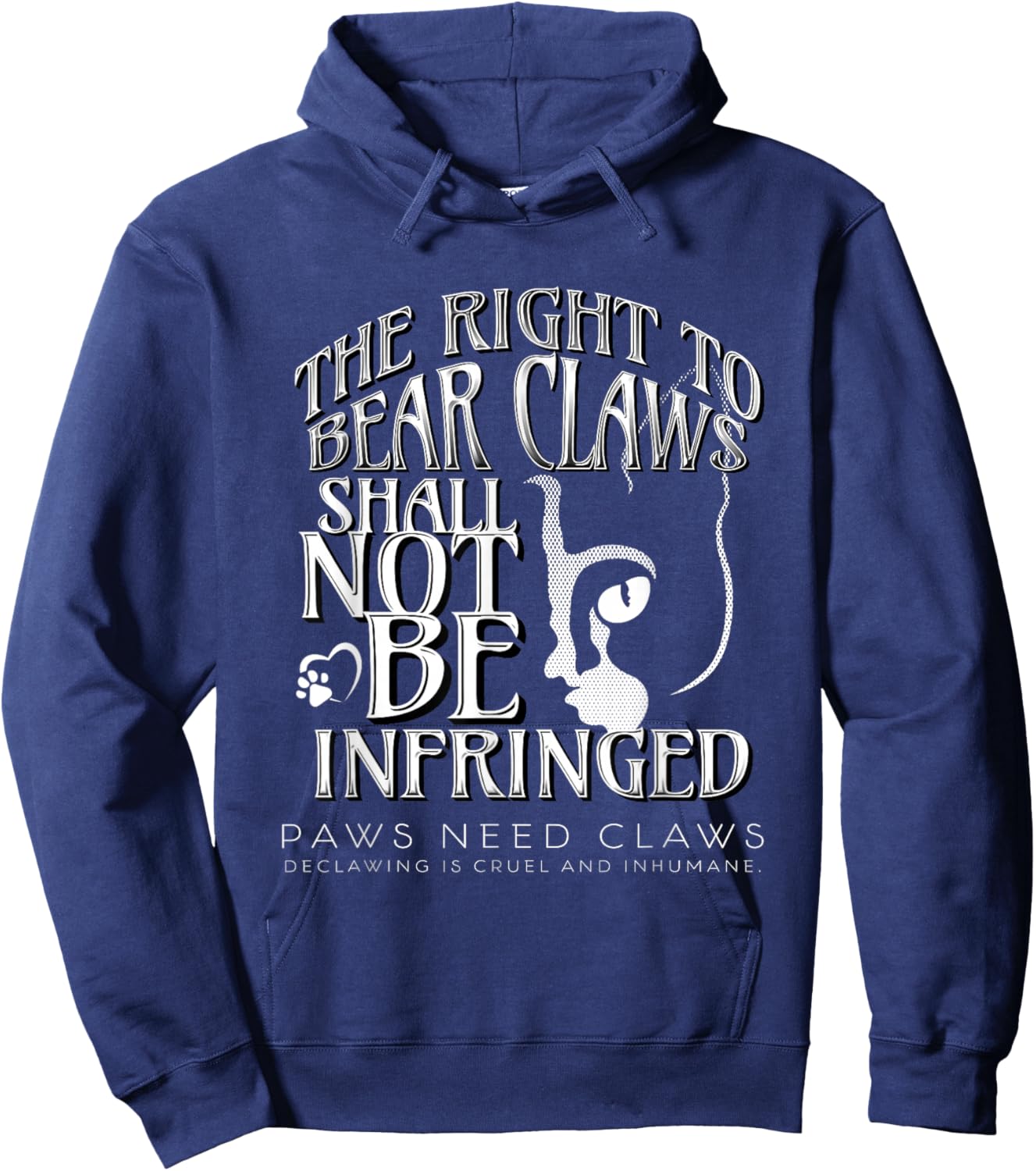 Save the Paws | Adorable Cat Declaw Awareness Hoodie - Hoodie | Navy