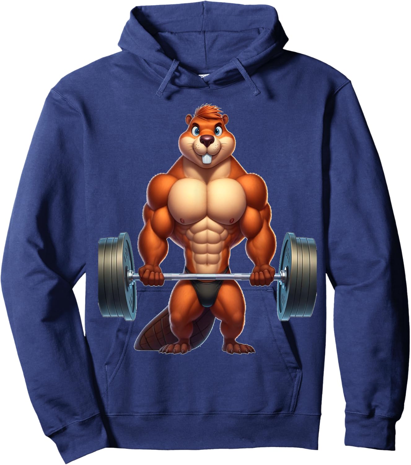 Athletic Beaver Gym Beaver Exercising Beaver Hoodie - Hoodie | Navy