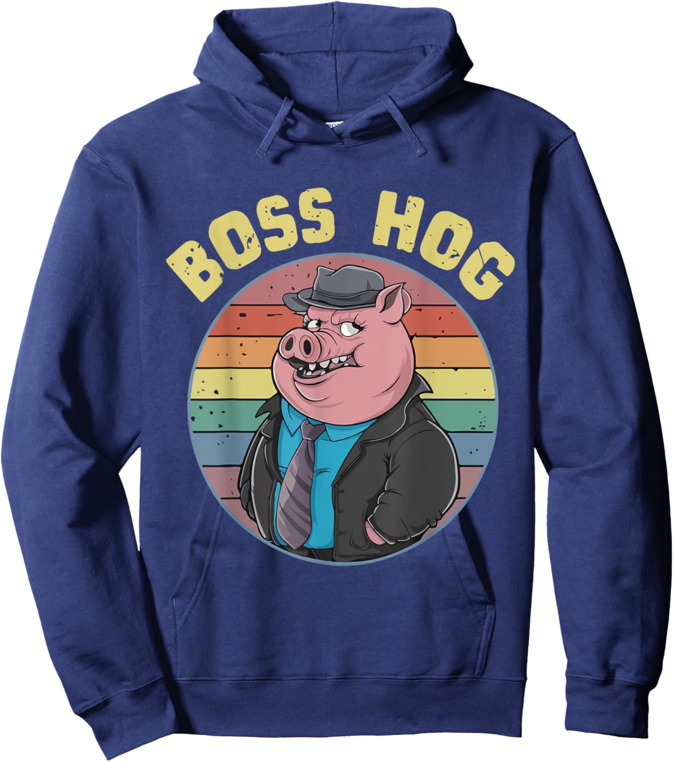 Hog Boss Funny Swine Costume Animal Cool Pigs Humor Hoodie - Hoodie | Navy