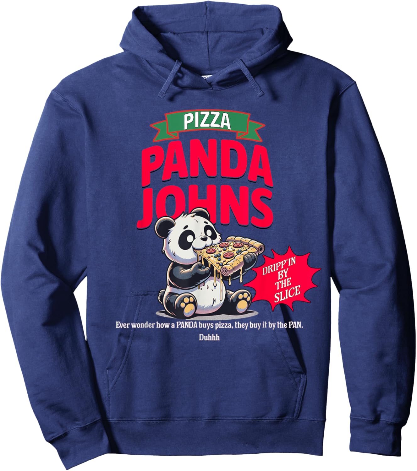 Panda Johns Pizza Lovers Hoodie - Hoodie | Navy