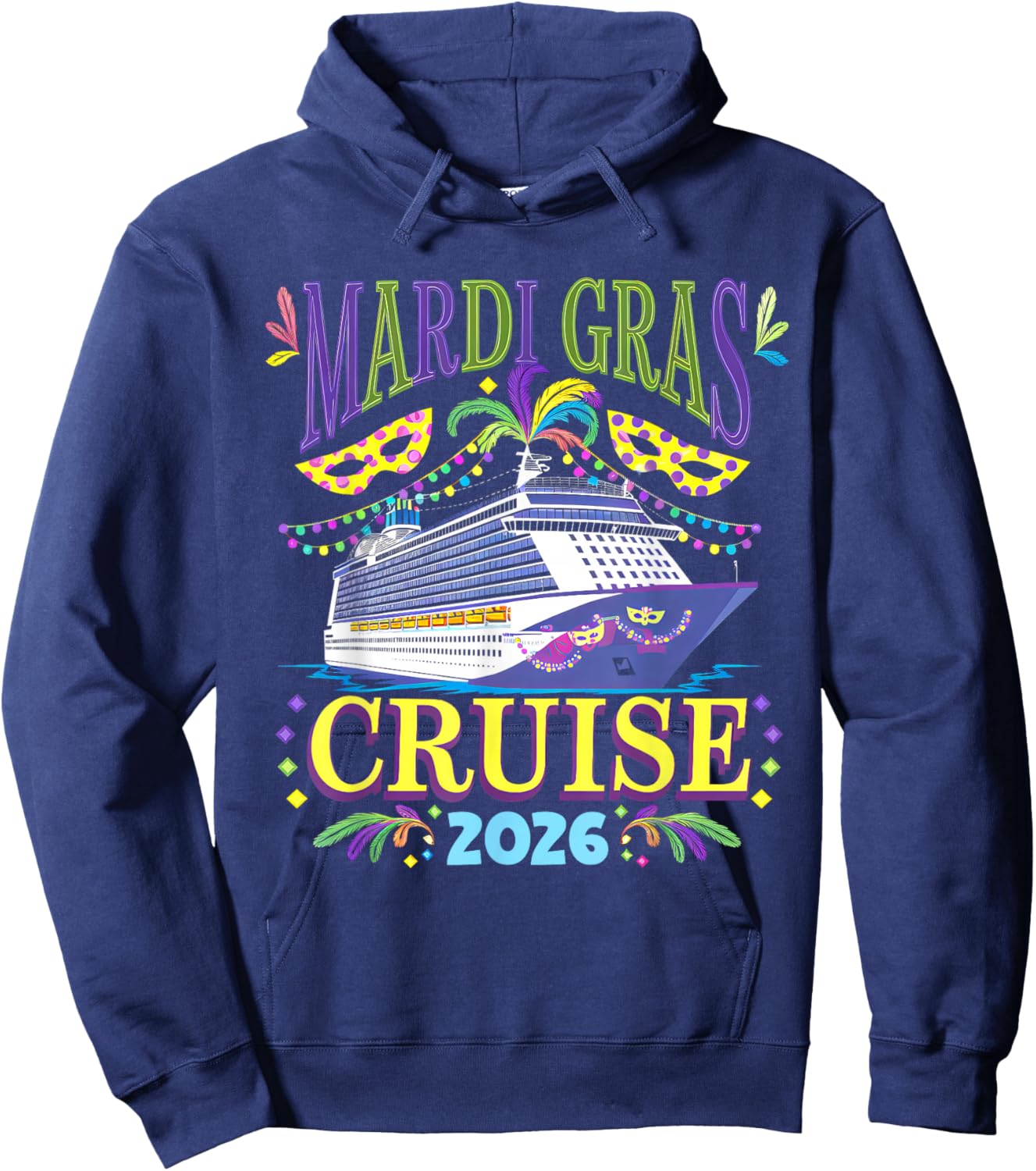 Mardi Gras Cruise 2026 Ship Family Matching Trip New Orleans Hoodie - Hoodie | Navy