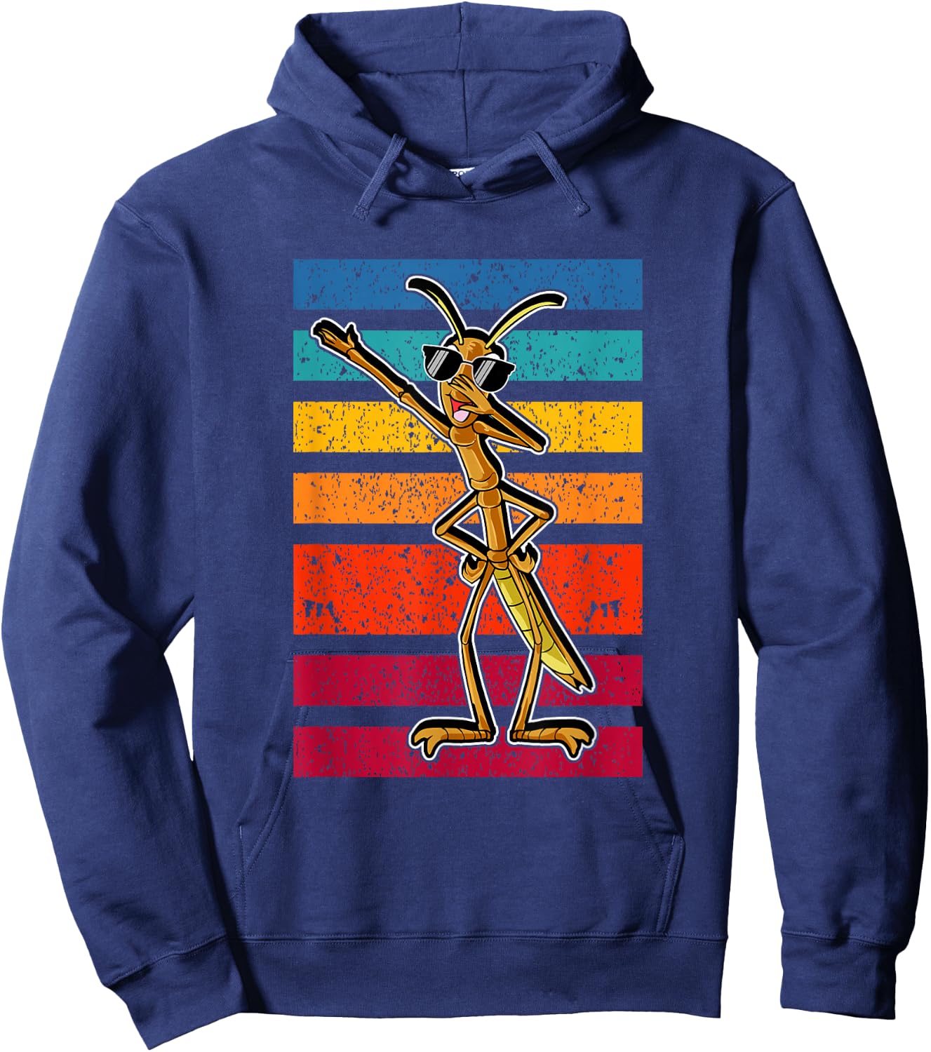 Dabbing Stick Bug Funny Insect Dancing Retro Style Humor Hoodie - Hoodie | Navy