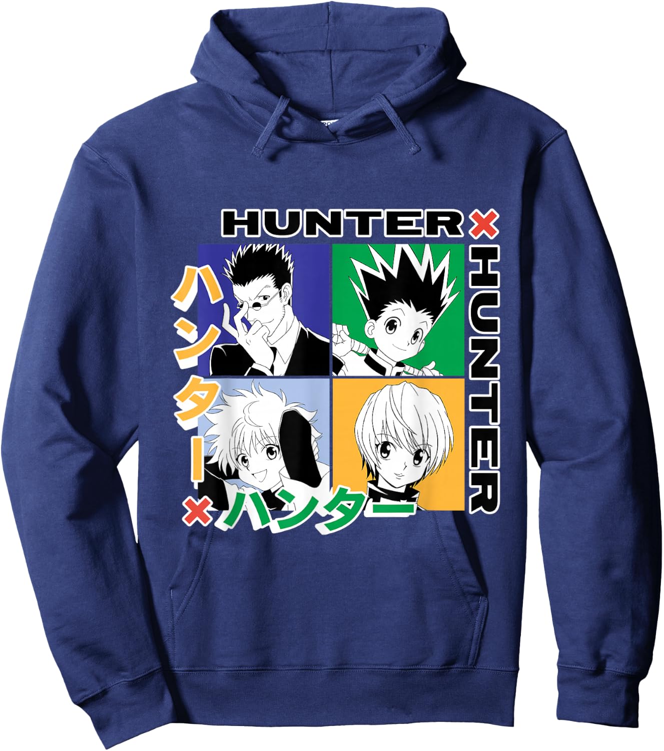 Hunter X Hunter Grid Graphic Hoodie - Hoodie | Navy