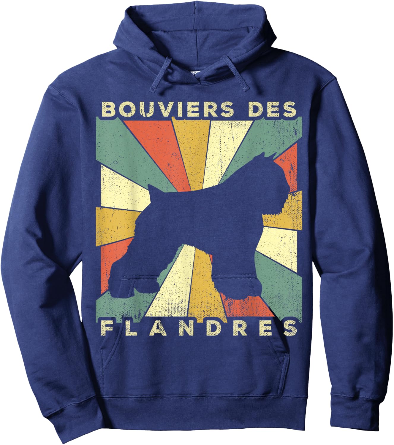 Bouviers des Flandres Dog Retro 70s Vintage Gift Women Girls Kids Hoodie - Hoodie | Navy