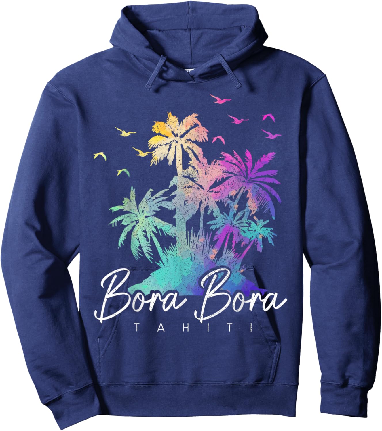 Bora Bora Tahiti Beach Vacation Vintage Souvenir Hoodie - Hoodie | Navy