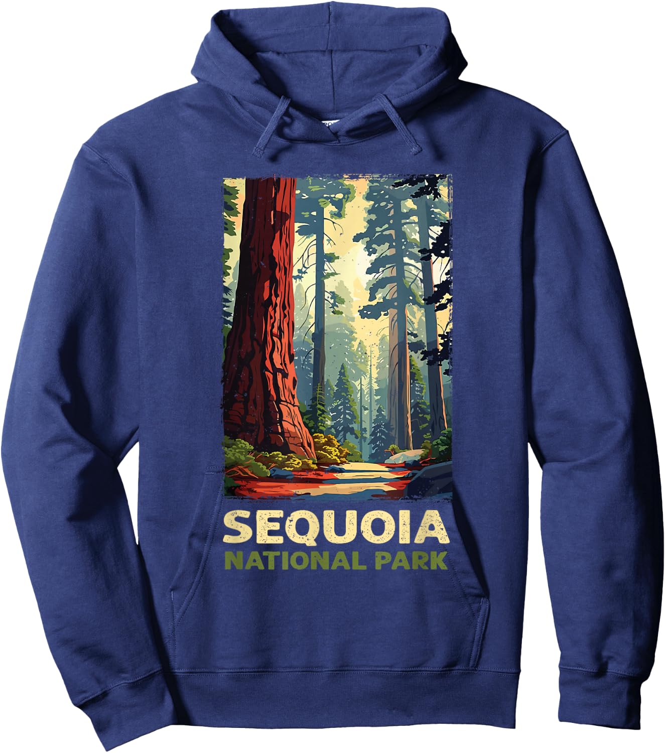Retro Vintage Sequoia National Park for kids Hiking Camping Hoodie - Hoodie | Navy
