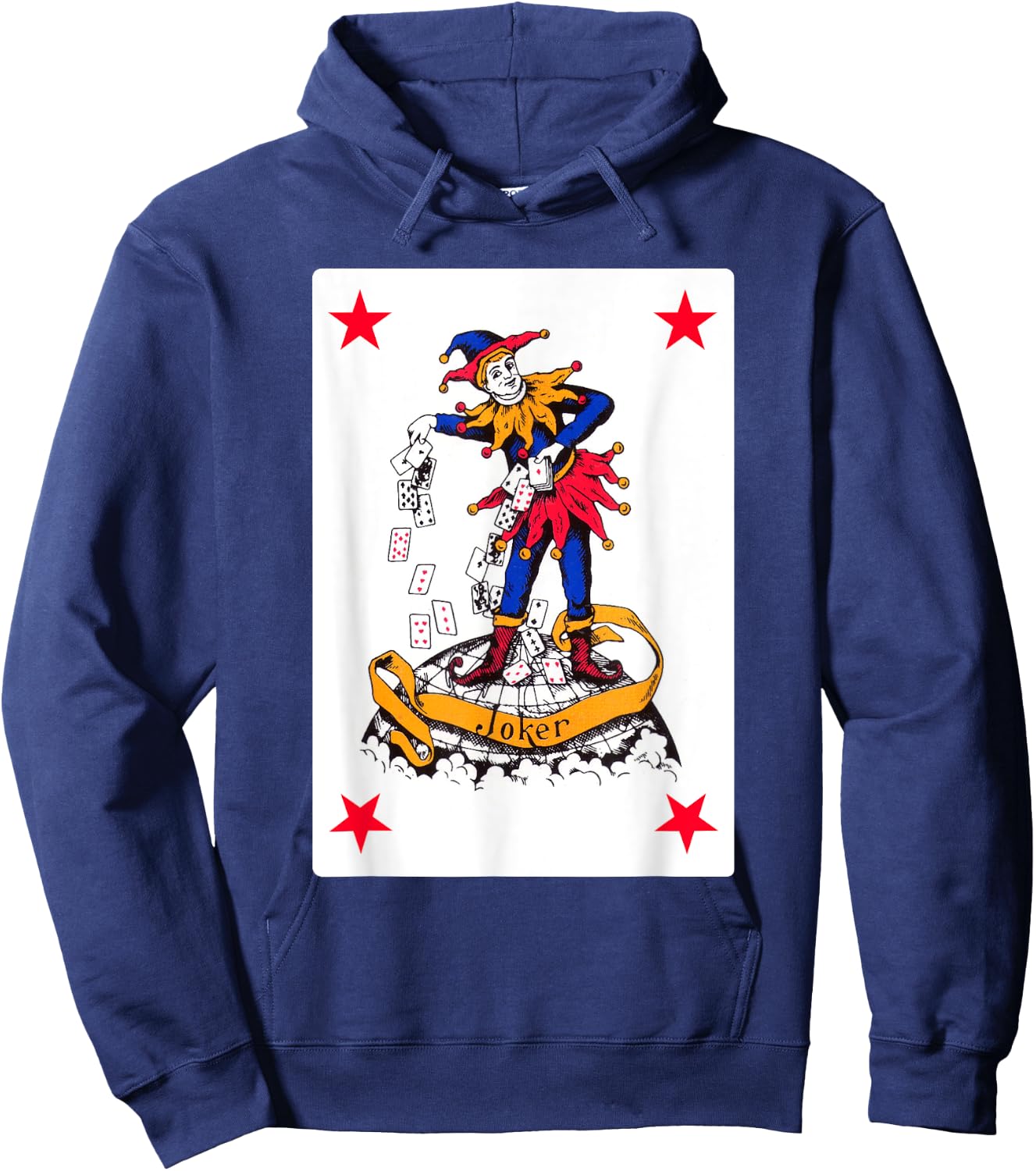 Vintage Joker Playing Card Retro Red Clown Group Costume Hoodie - Hoodie | Navy