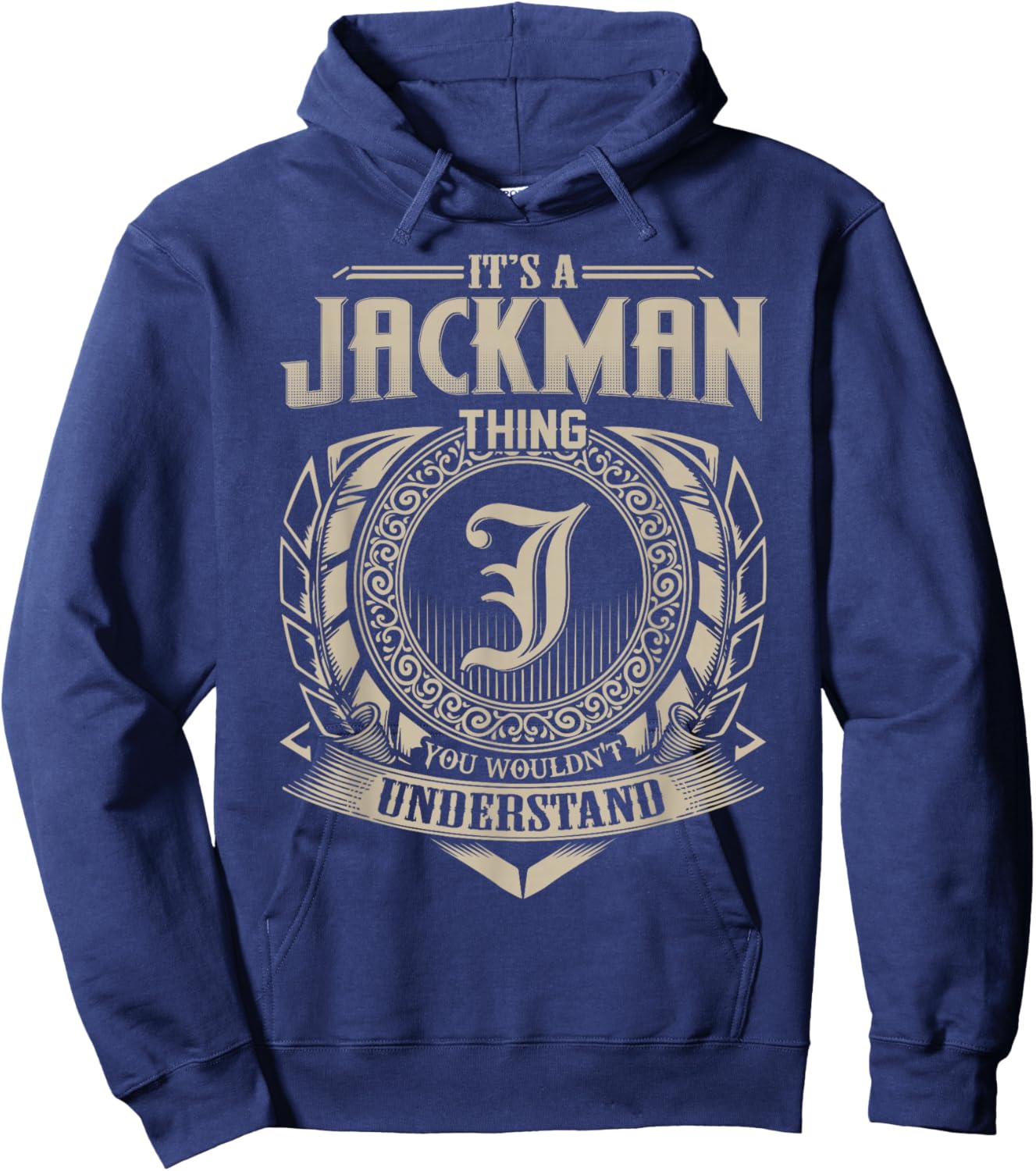 Vintage Classic JACKMAN Family Apparels -Adults Black Small Short Sleeve Hoodie - Hoodie | Navy