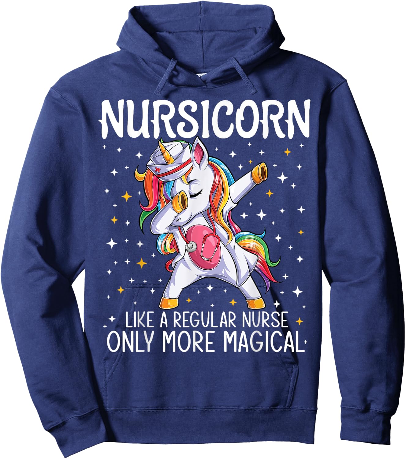 Dabbing Unicorn Nursicorn Funny Nurse Gift women men CNA RN Hoodie - Hoodie | Navy