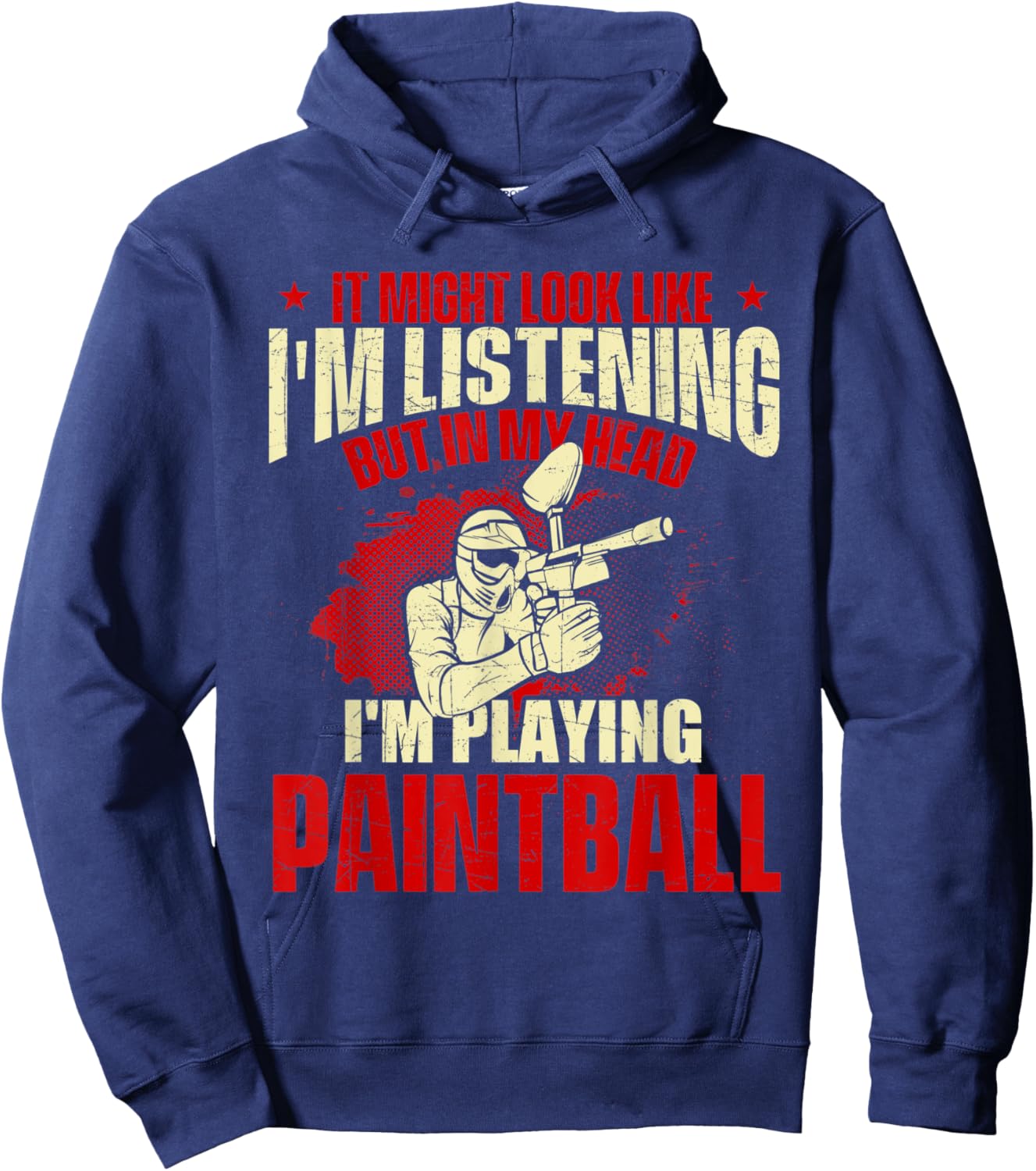 in My Head I'm Playing Paintball - Paintballer Paintballing Hoodie - Hoodie | Navy