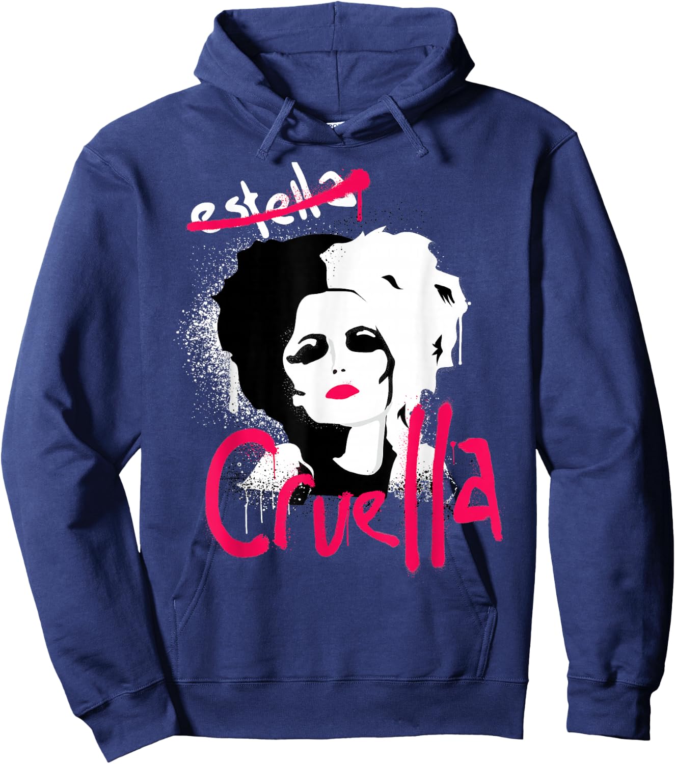 Disney Cruella Estella Punk Rock Spray Paint Hoodie - Hoodie | Navy