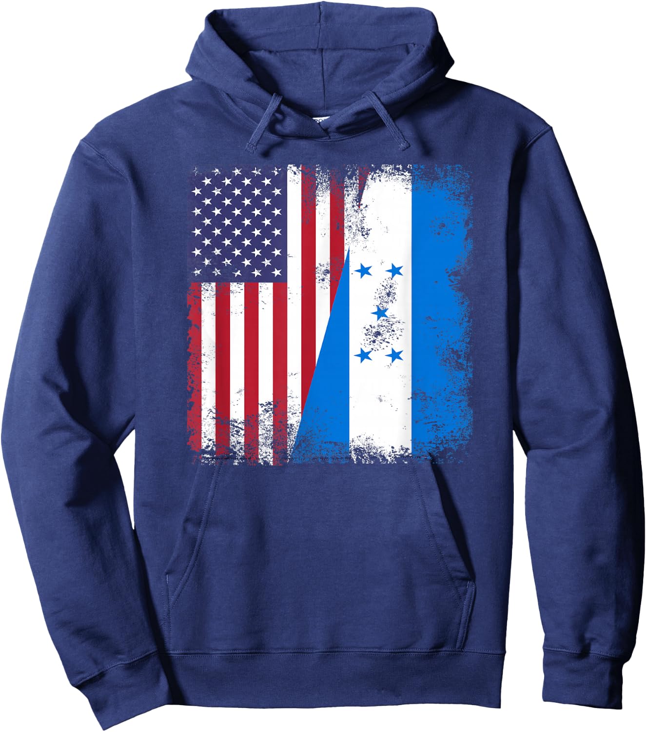 Half Honduran Flag | Vintage Honduras USA Gift Hoodie - Hoodie | Navy