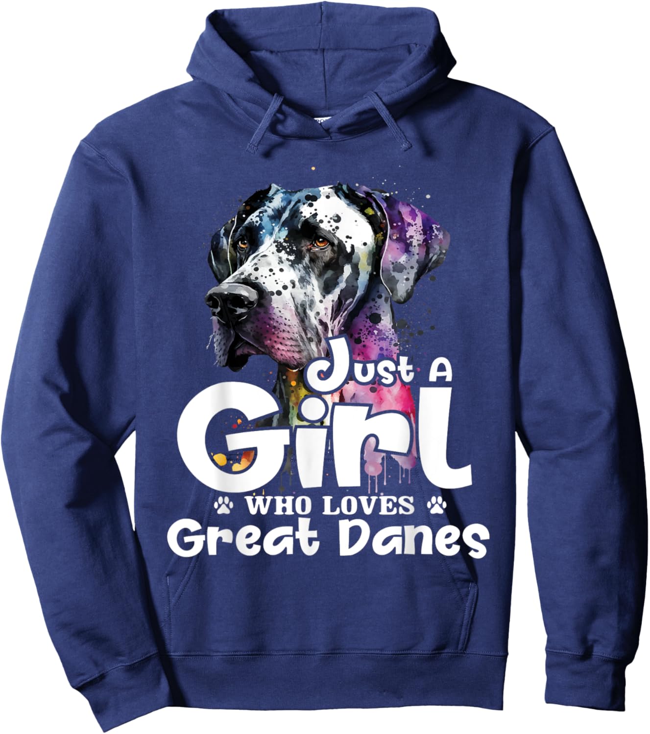 Just A Girl Who Loves Great Danes - Puppy Owner Dog Lover Hoodie - Hoodie | Navy