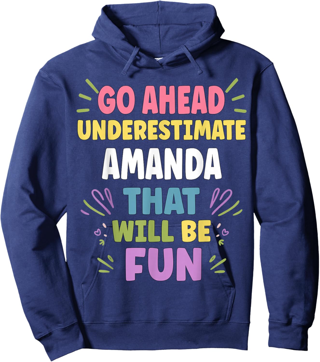 Amanda Personalized Women's Gift Custom Amanda Hoodie - Hoodie | Navy