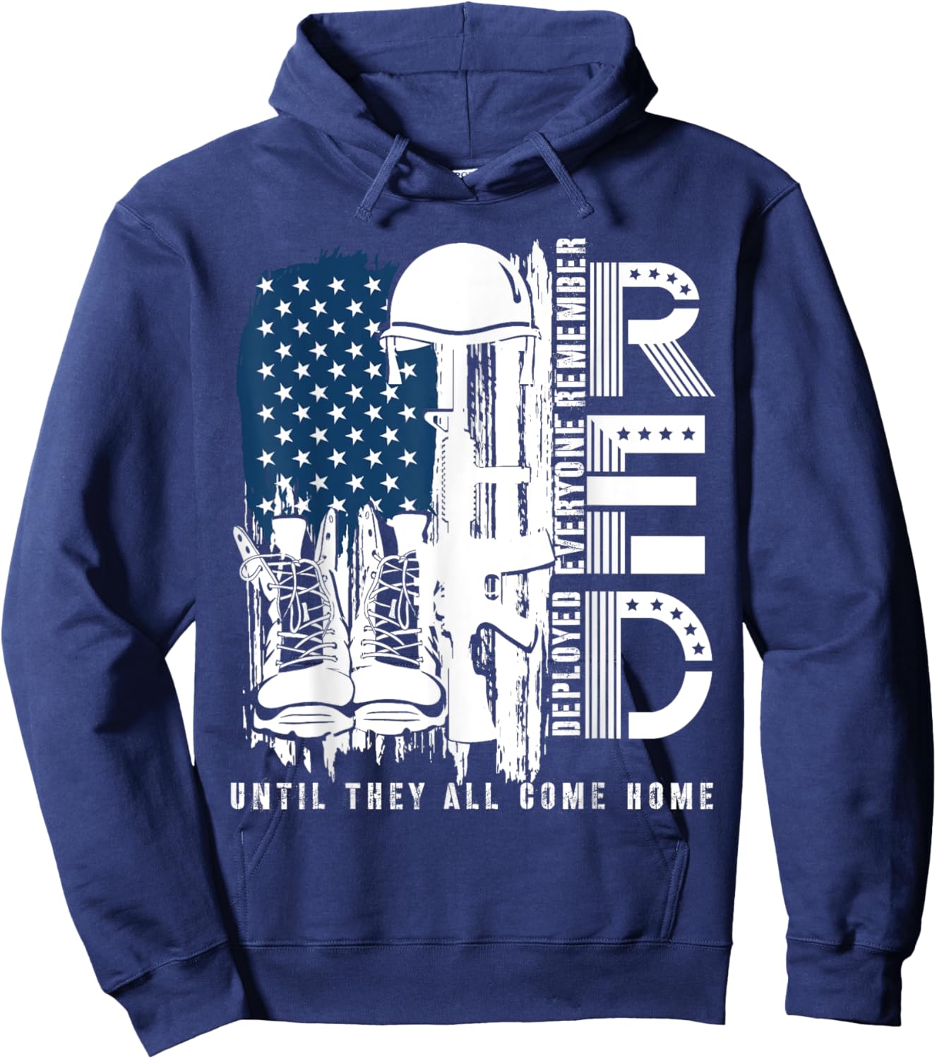 Red Friday Military We Wear Red Support Our troops US Flag Hoodie - Hoodie | Navy
