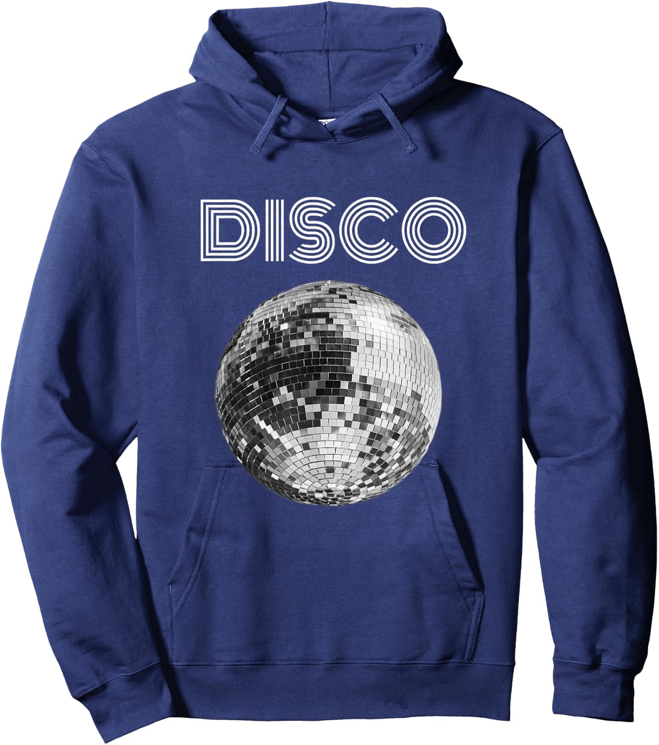 Black and White Disco Ball Club Retro Hoodie - Hoodie | Navy