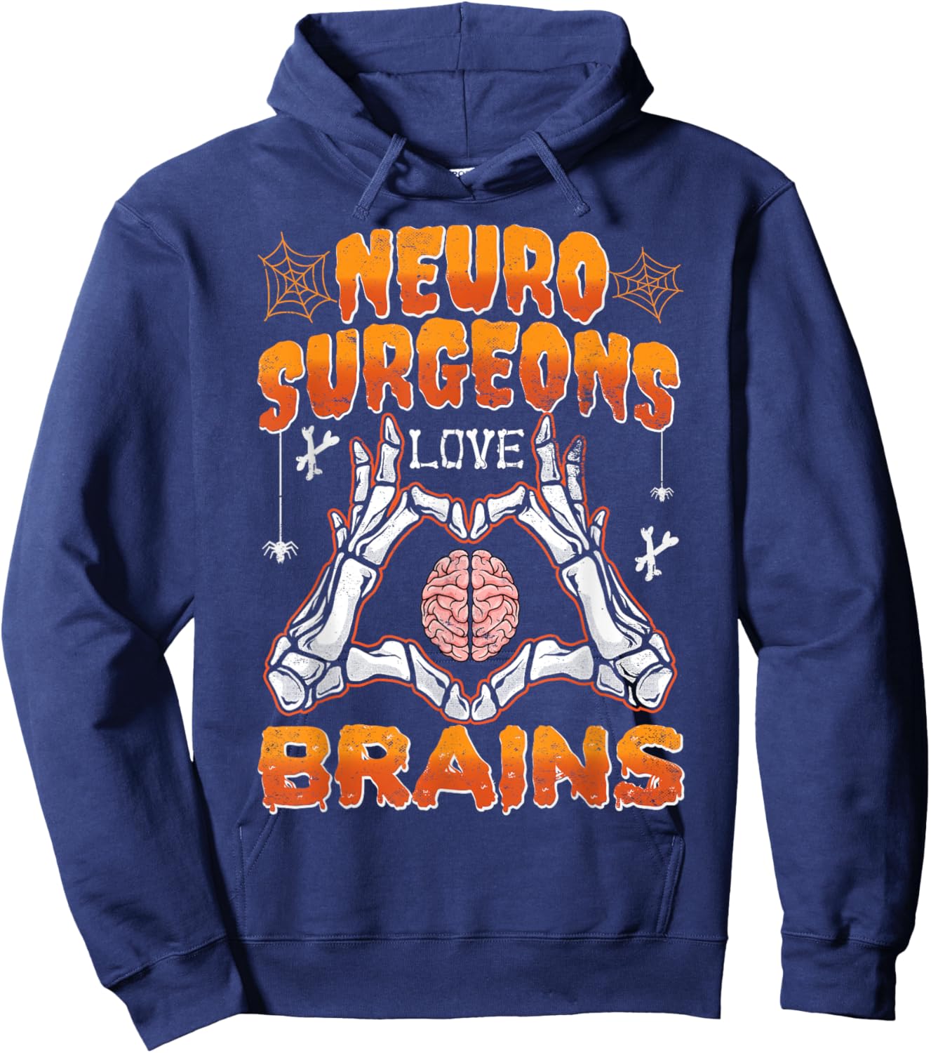 Neurosurgery Neurosurgeons Love Brains Halloween Hoodie - Hoodie | Navy