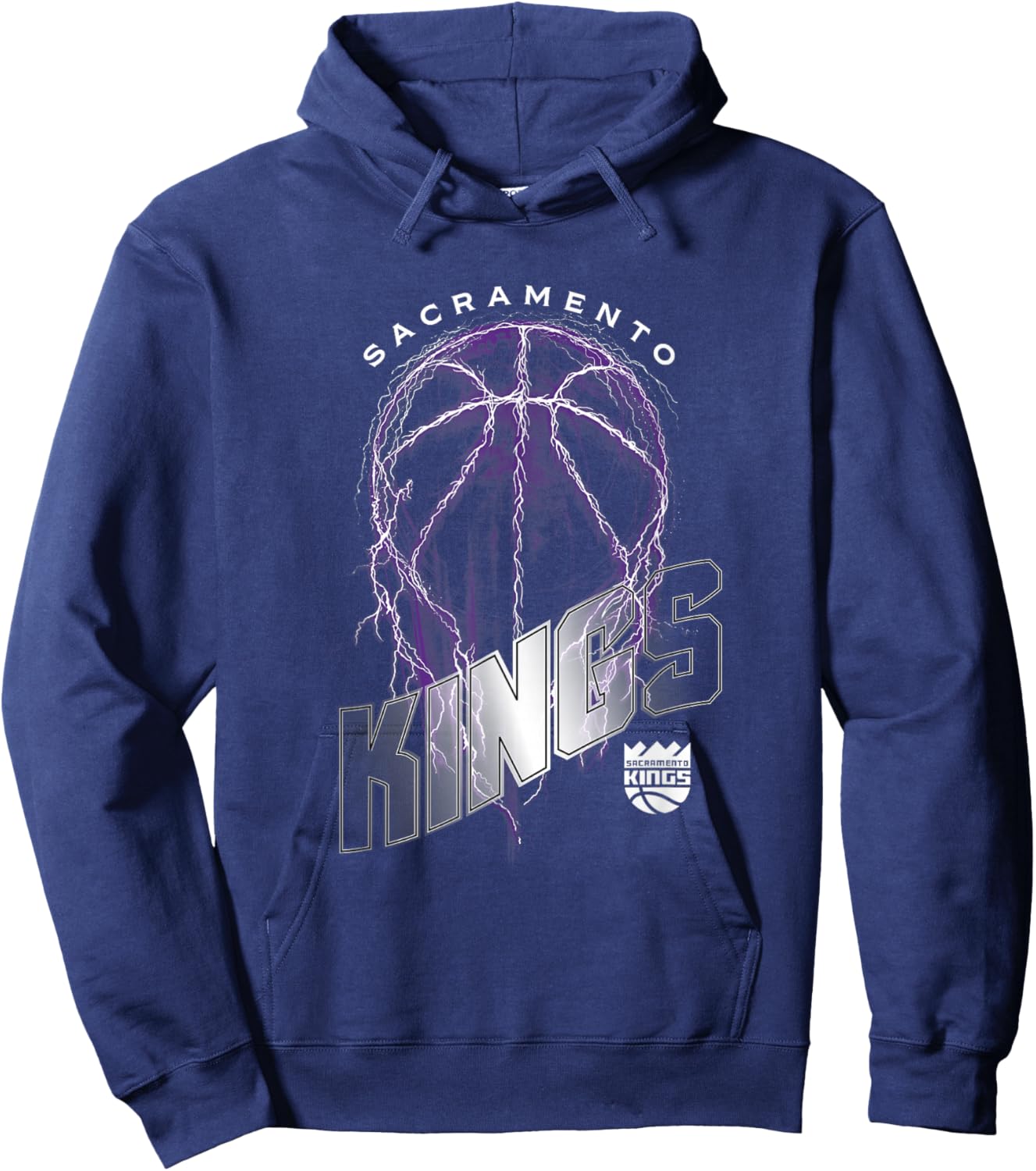 NBA Sacramento Kings Lightning Bolt Basketball Logo Hoodie - Hoodie | Navy