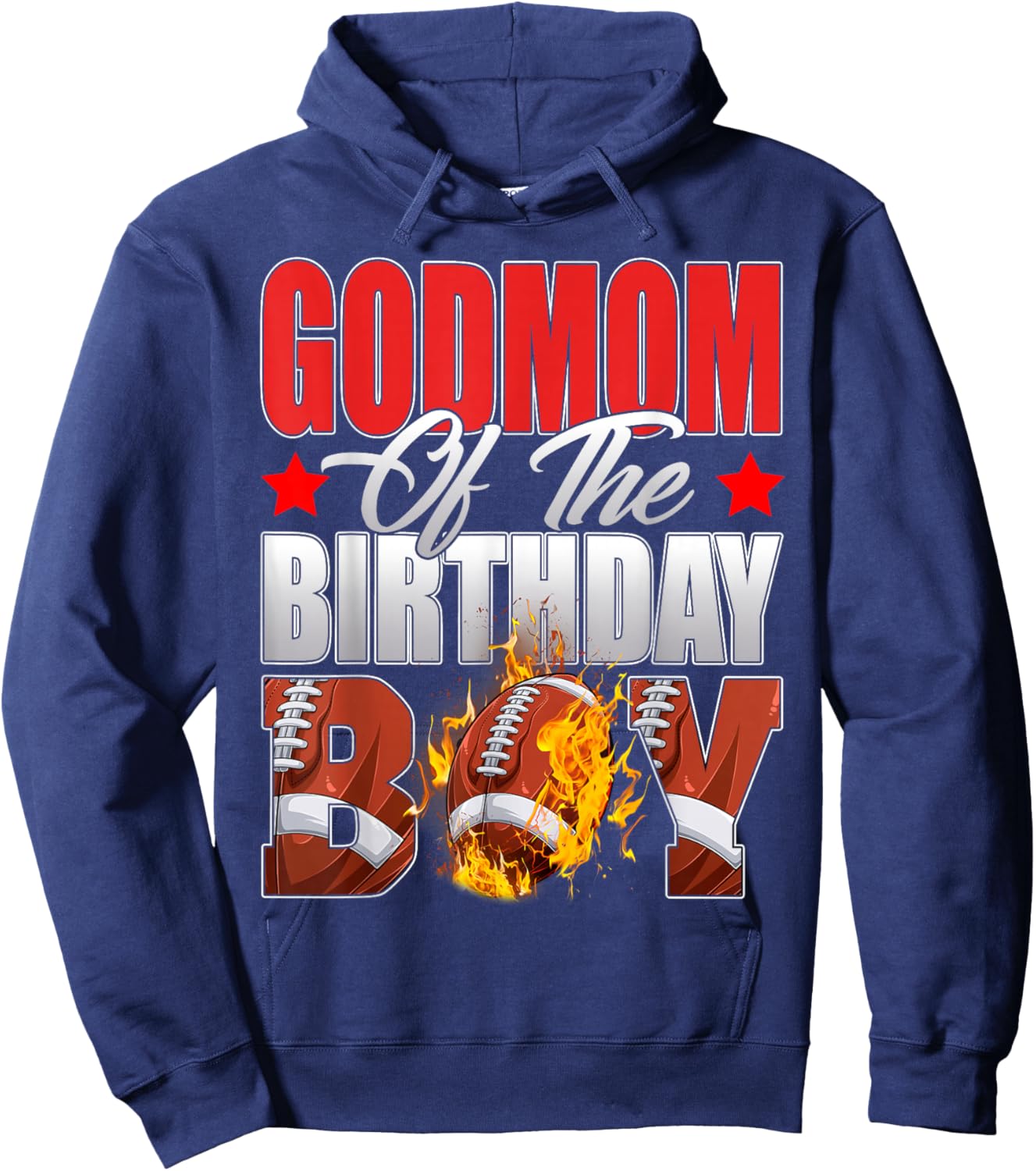 Godmom Of The Birthday Boy Football Bday Celebration Hoodie - Hoodie | Navy