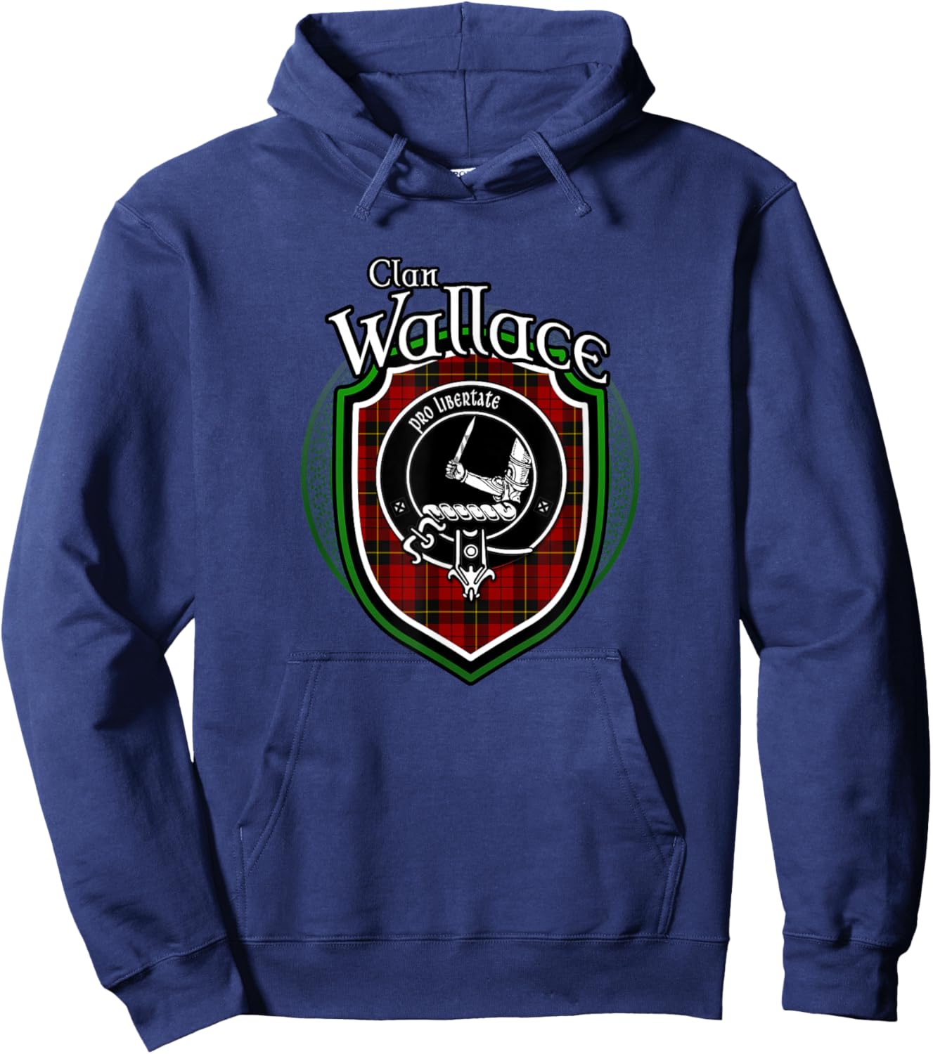 Wallace Clan Wappen | Schottischer Clan Wallace Familienabzeichen Hoodie - Hoodie | Navy