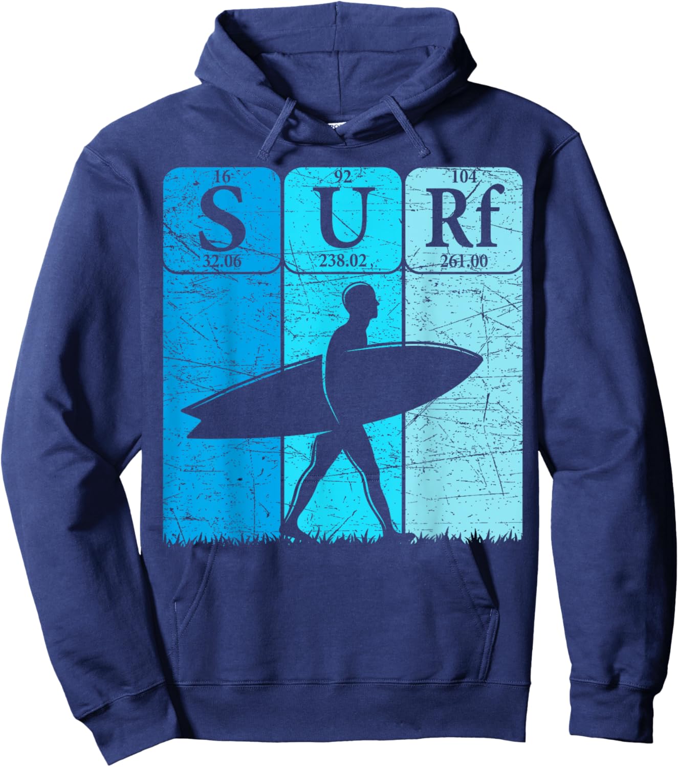 Surf Periodic Table Elements Surfing Surfboard Vintage Hoodie - Hoodie | Navy
