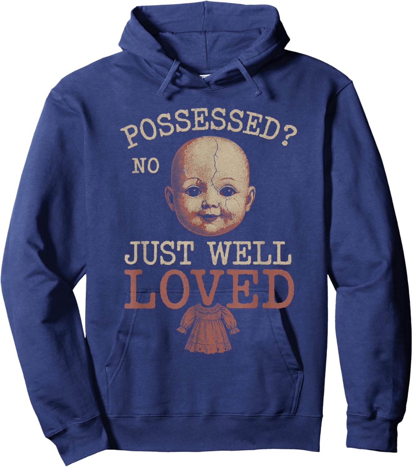 Horror Doll Collector Creepy Toy Lover Haunted Doll Hoodie - Hoodie | Navy