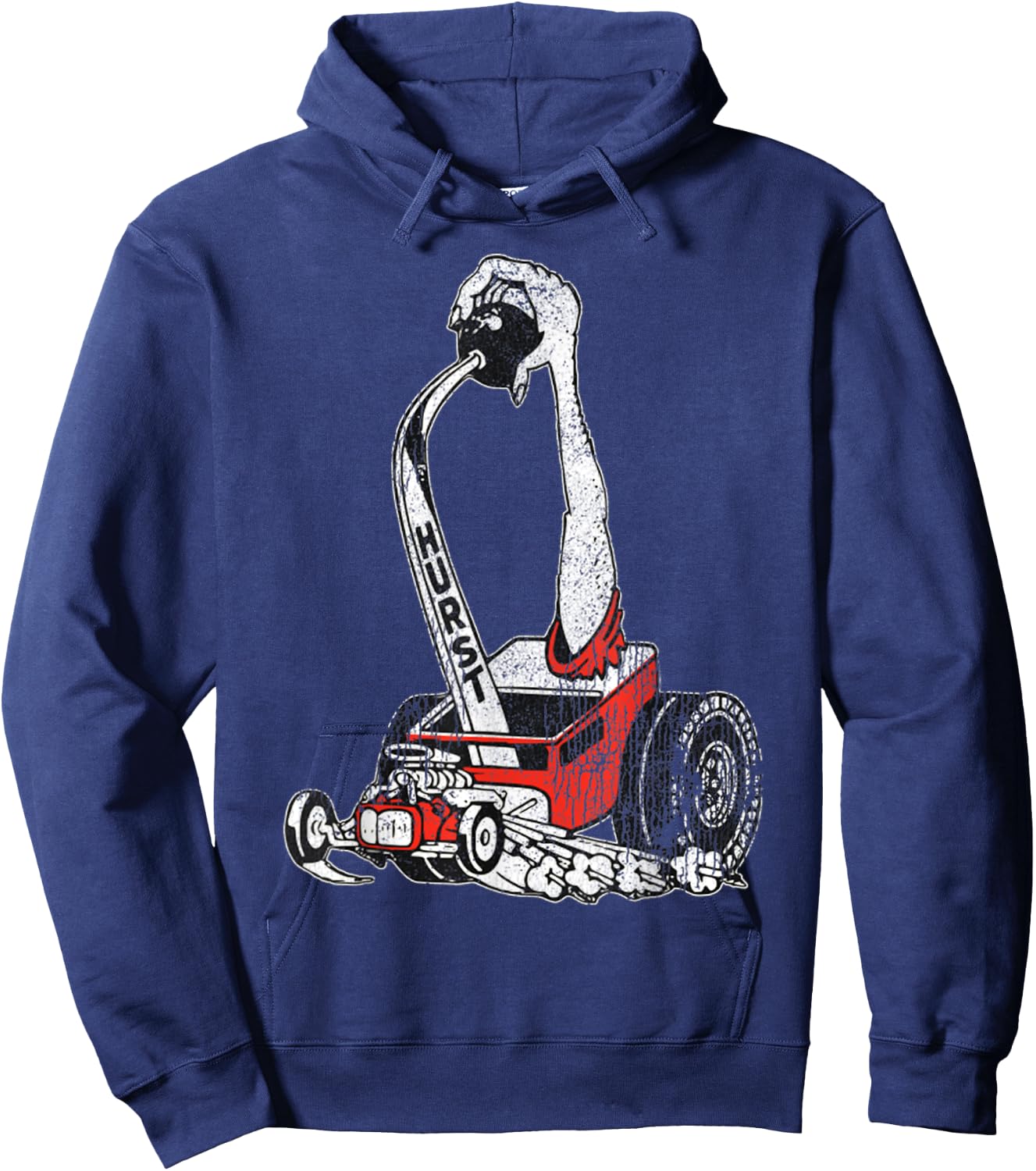 Retro Car Vintage Hurst Racer Meme Hand Engine Funny Hoodie - Hoodie | Navy