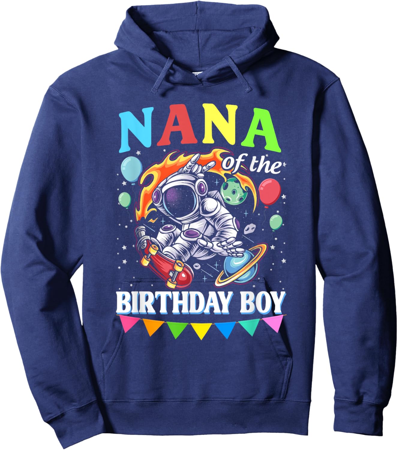 Nana of The Birthday Boy Astronaut Family Space Planets Hoodie - Hoodie | Navy