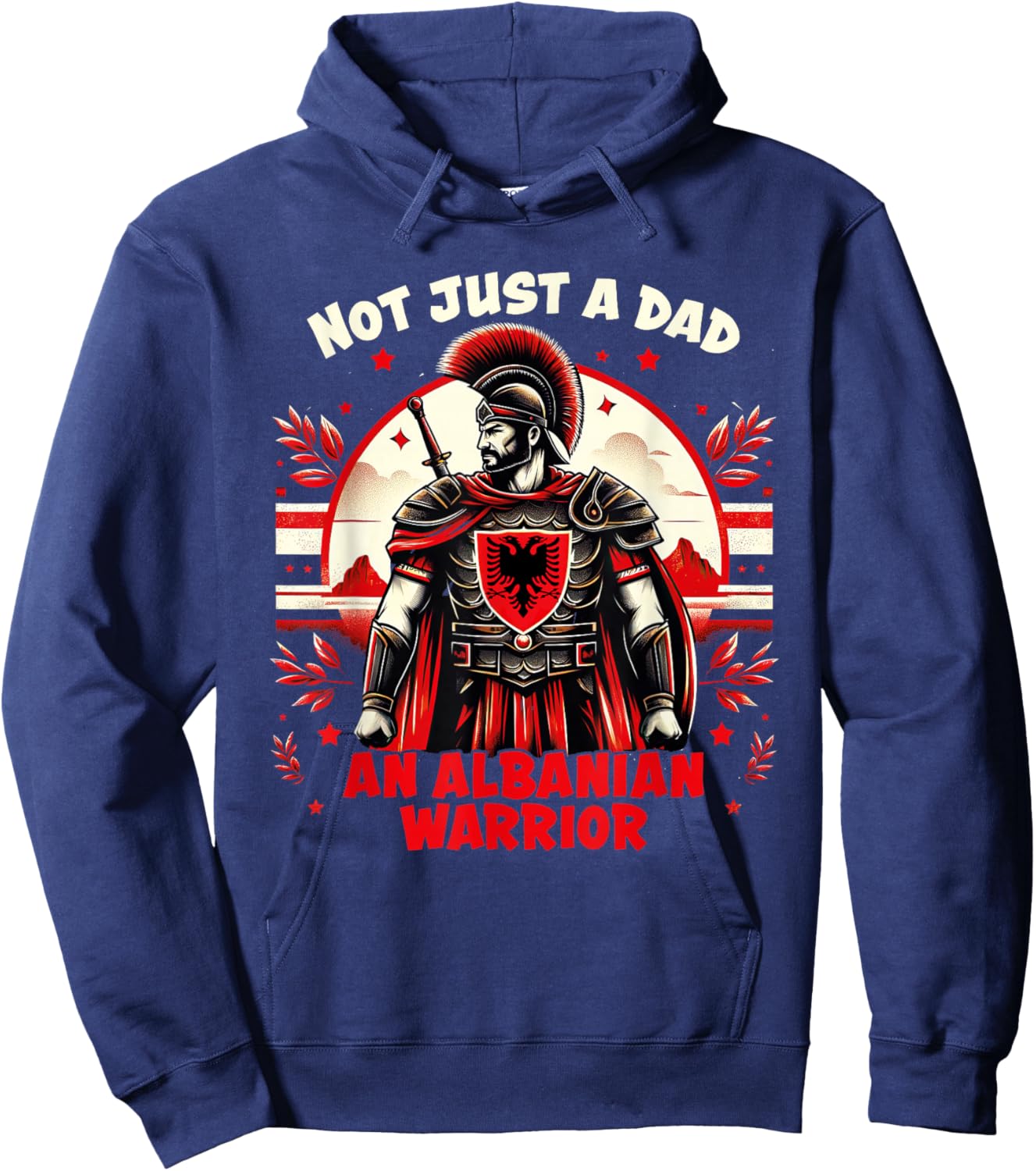 Albanian Father's day Skenderbeg Albania proud Albanian Dad Hoodie - Hoodie | Navy