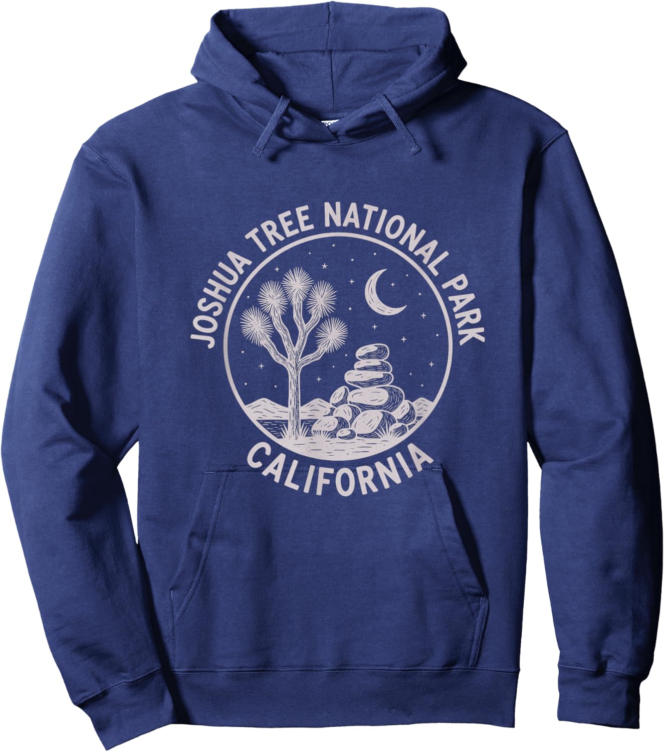 Vintage Joshua Tree National Park California Sketch Design Hoodie - Hoodie | Navy