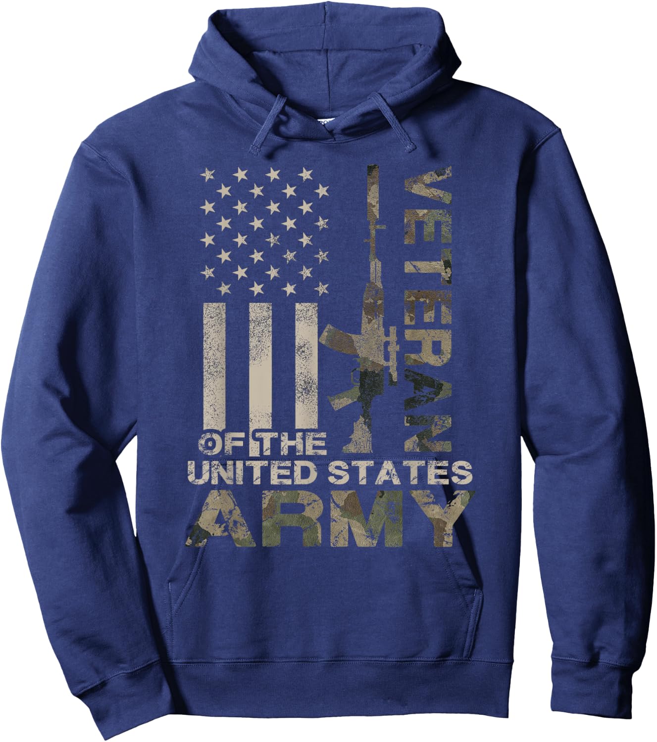 US Army | Military Green Camo Flag Retro Design Gift Hoodie - Hoodie | Navy
