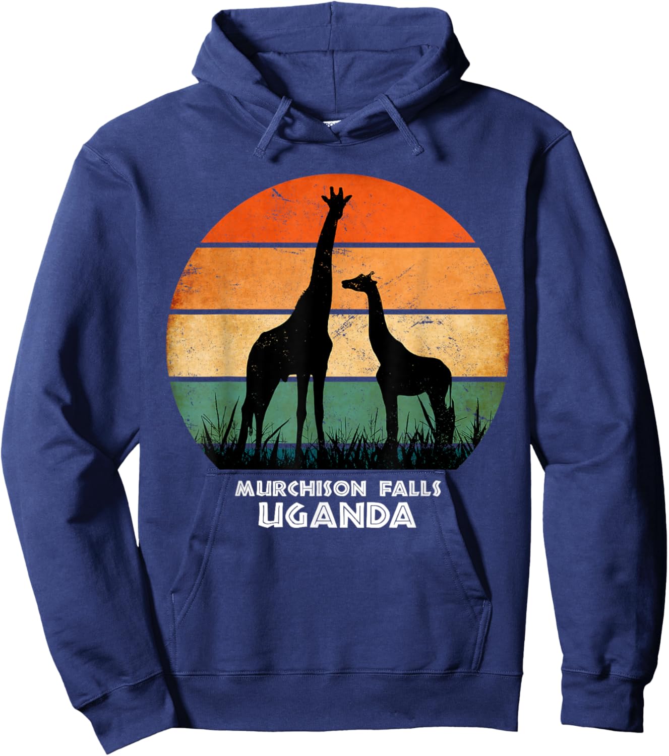 Murchison Falls, Uganda Giraffe Safari National Park Game Hoodie - Hoodie | Navy