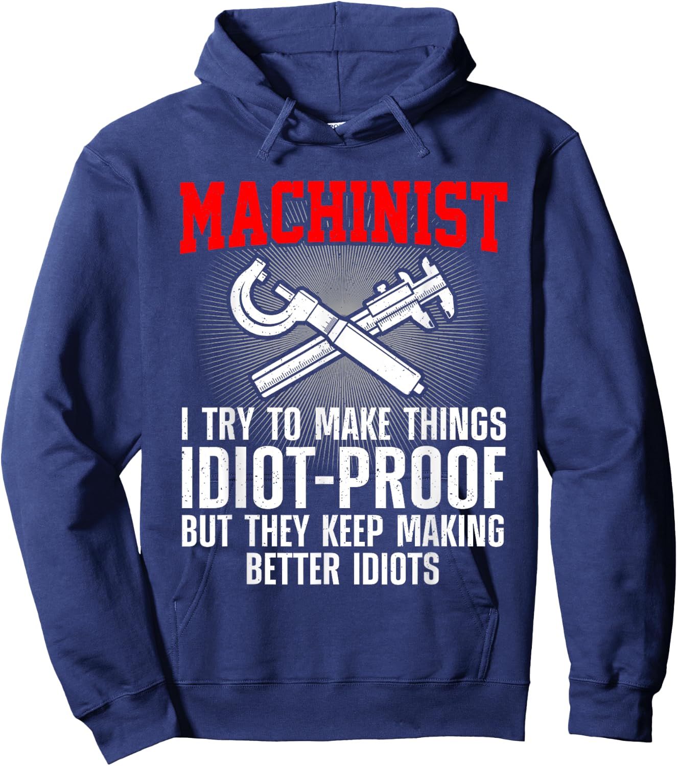 Machinist Art Dad CNC Machine Operator Machinist Hoodie - Hoodie | Navy