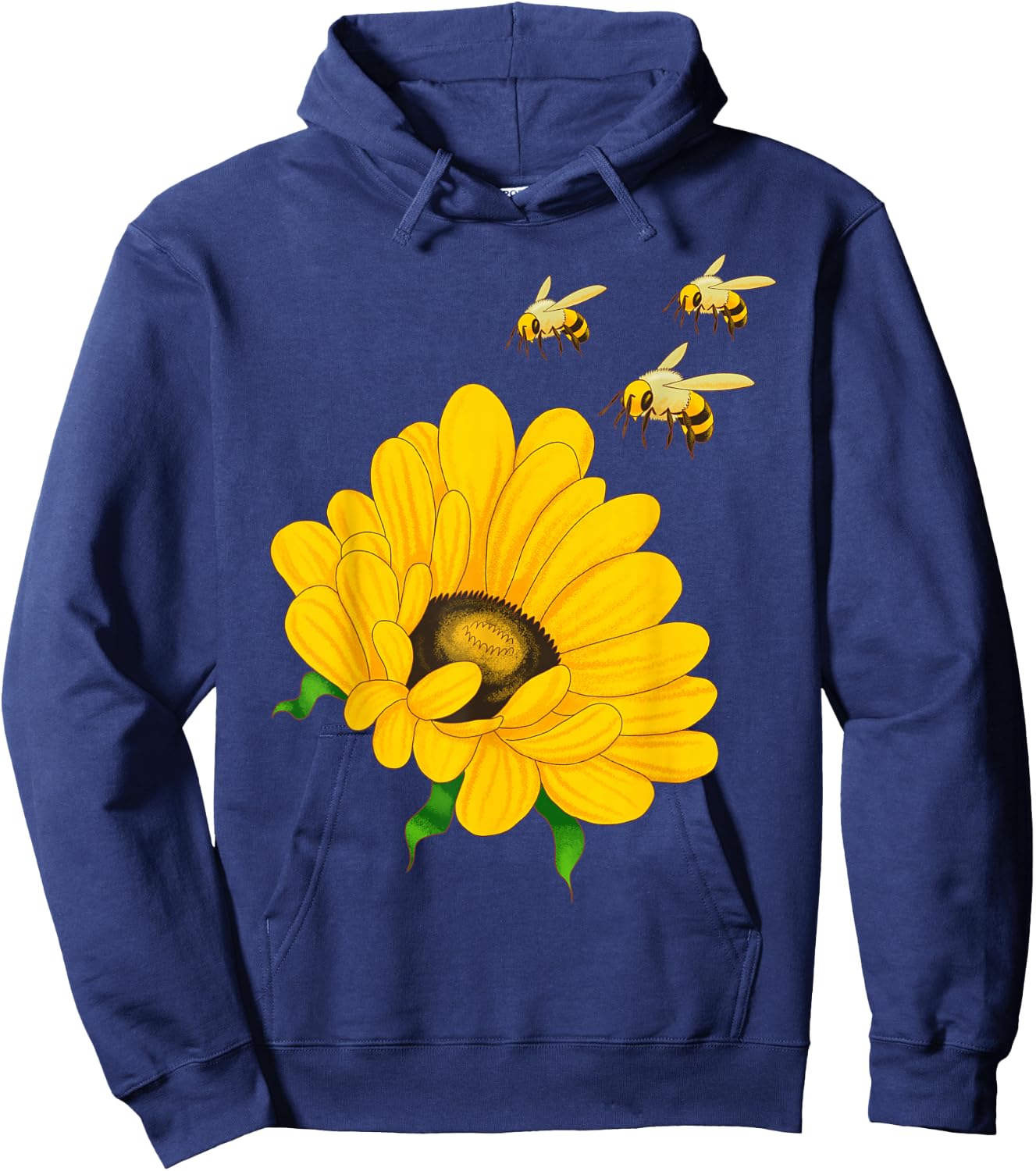 Sunflower Bees Retro Nature Summer Flower Beekeepers Gift Hoodie - Hoodie | Navy