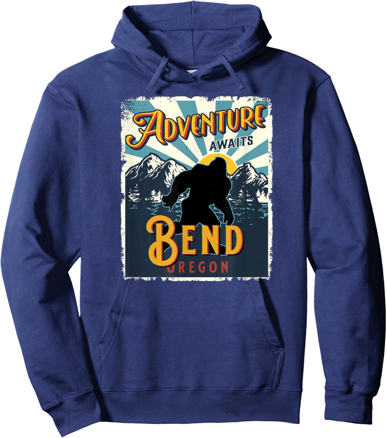 Bend Oregon USA Sasquatch Big Foot Bigfoot Souvenir Hoodie - Hoodie | Navy