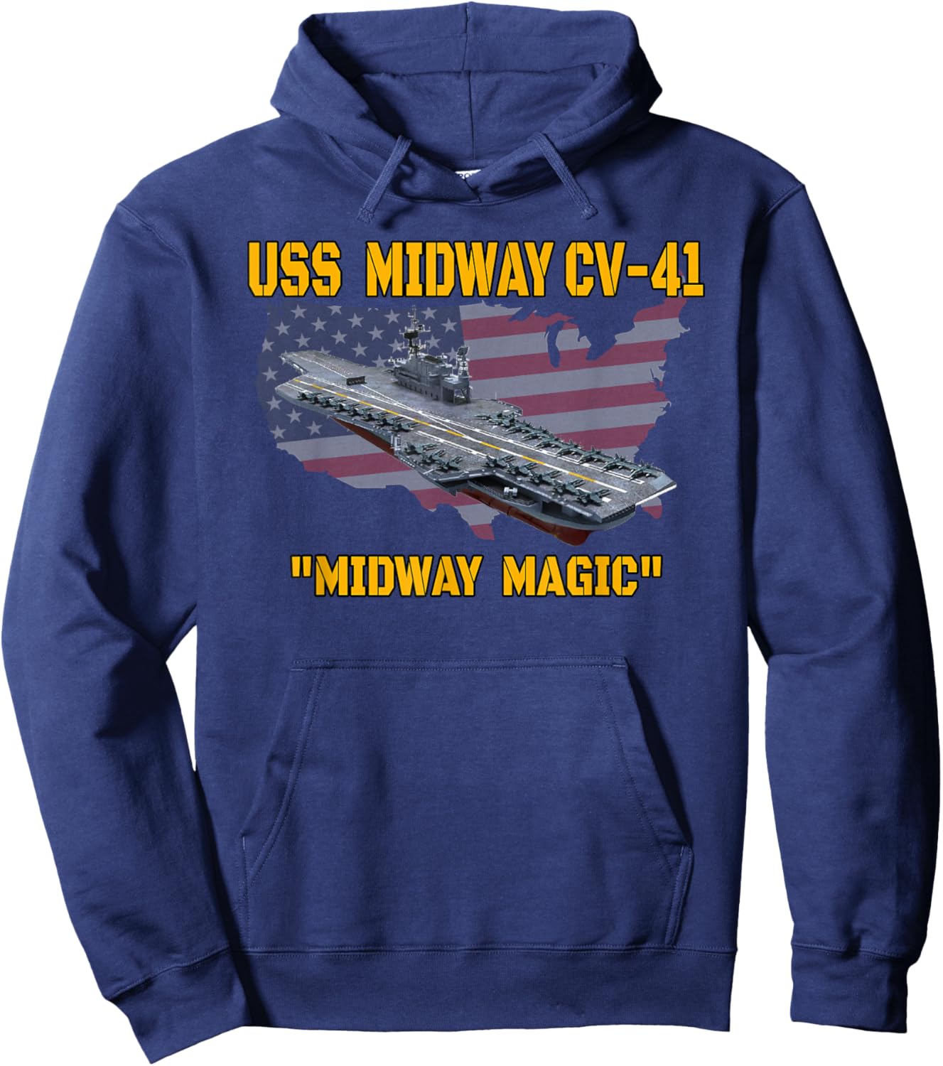 Aircraft Carrier USS Midway Veterans Day Fathers Day Grandpa Hoodie - Hoodie | Navy