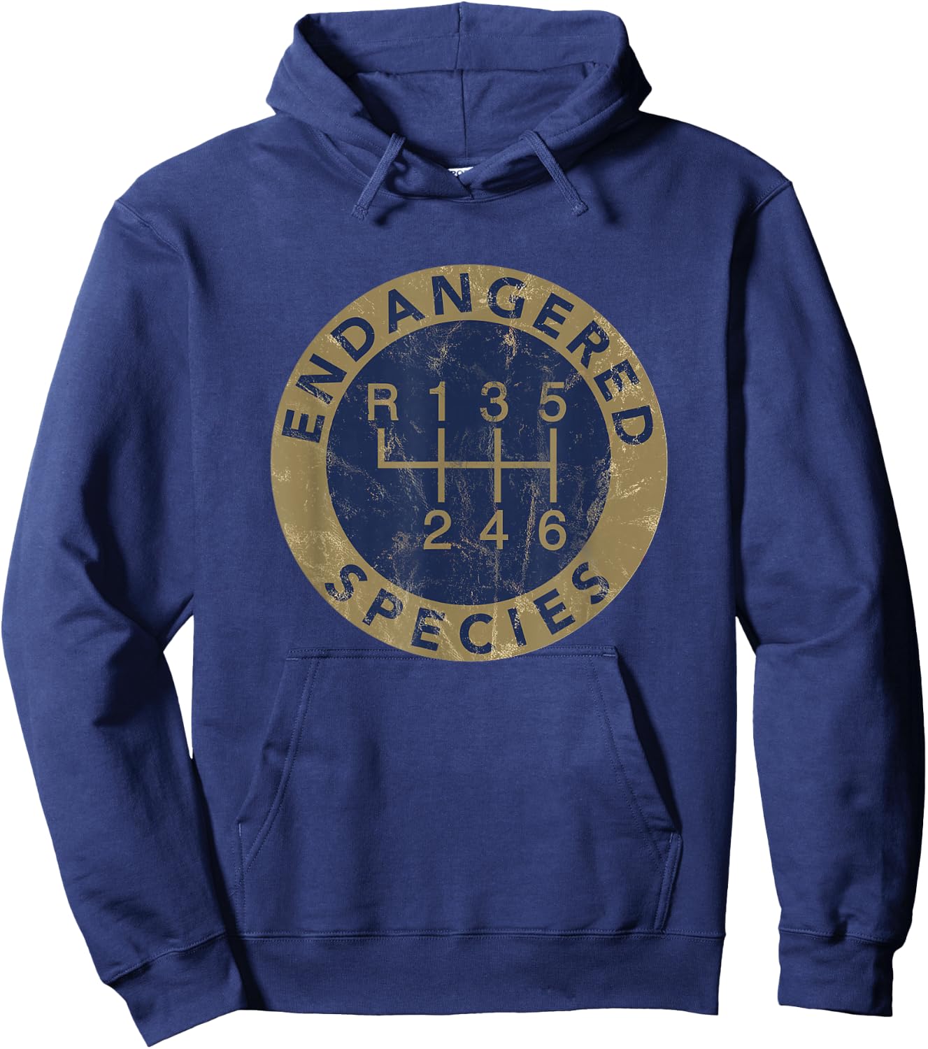 Endangered Species Stick Shift Manual Transmission Drivers Hoodie - Hoodie | Navy