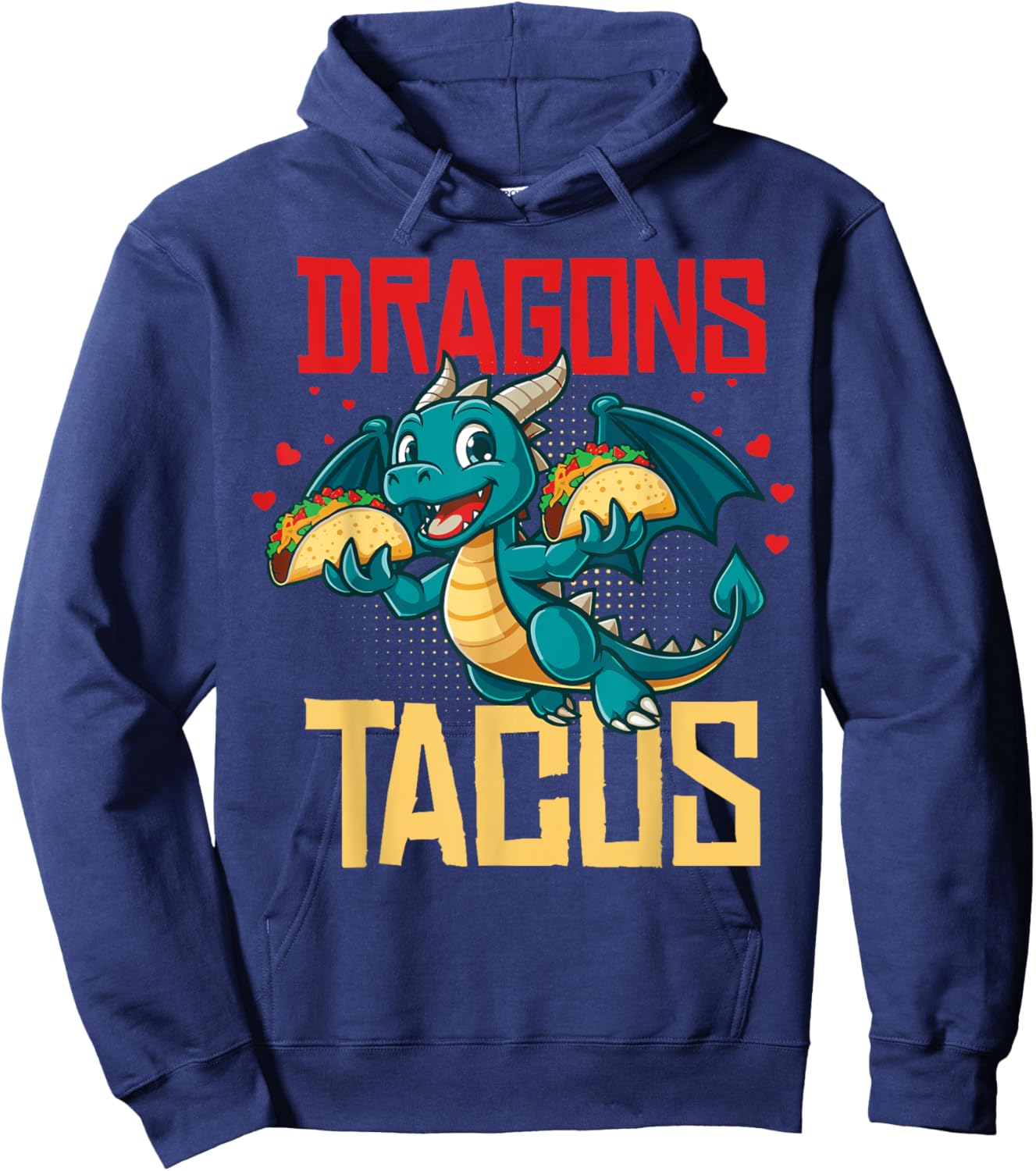 Dragons Love Tacos Shirt for Kids Girls Boys Hoodie - Hoodie | Navy