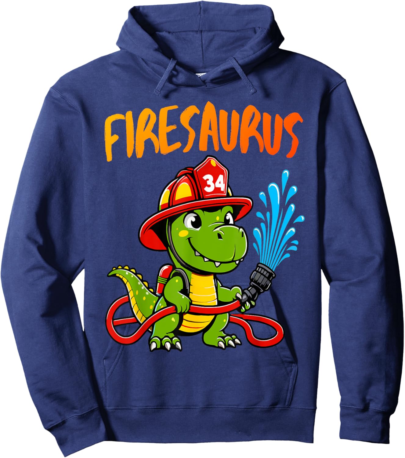 Firesaurus Rex Fireman Fire Firefighters Dino Hero Hoodie - Hoodie | Navy