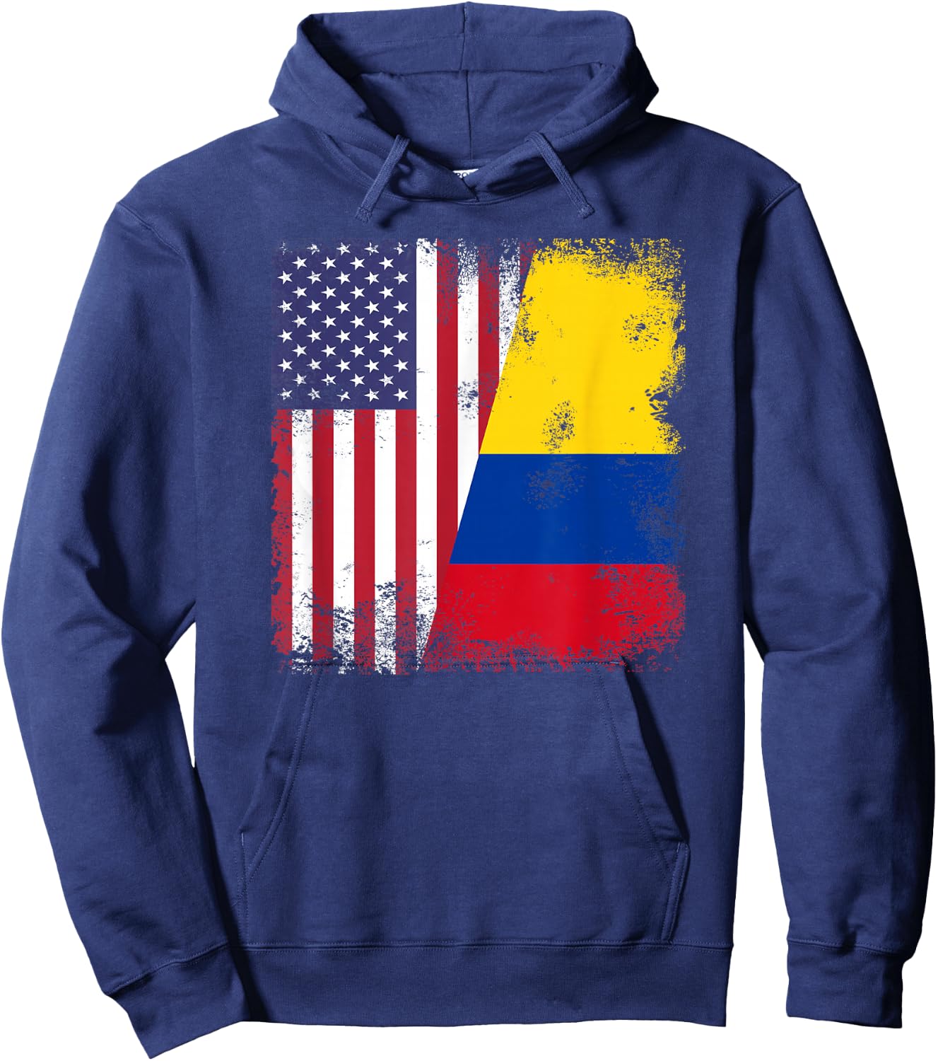 Half Colombian Flag | Vintage Colomobia USA Gift Hoodie - Hoodie | Navy