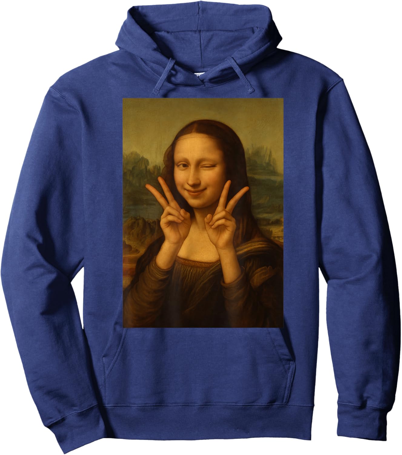 Cute Monalisa Painting Kpop Kdrama Men Women Kids Hoodie - Hoodie | Navy