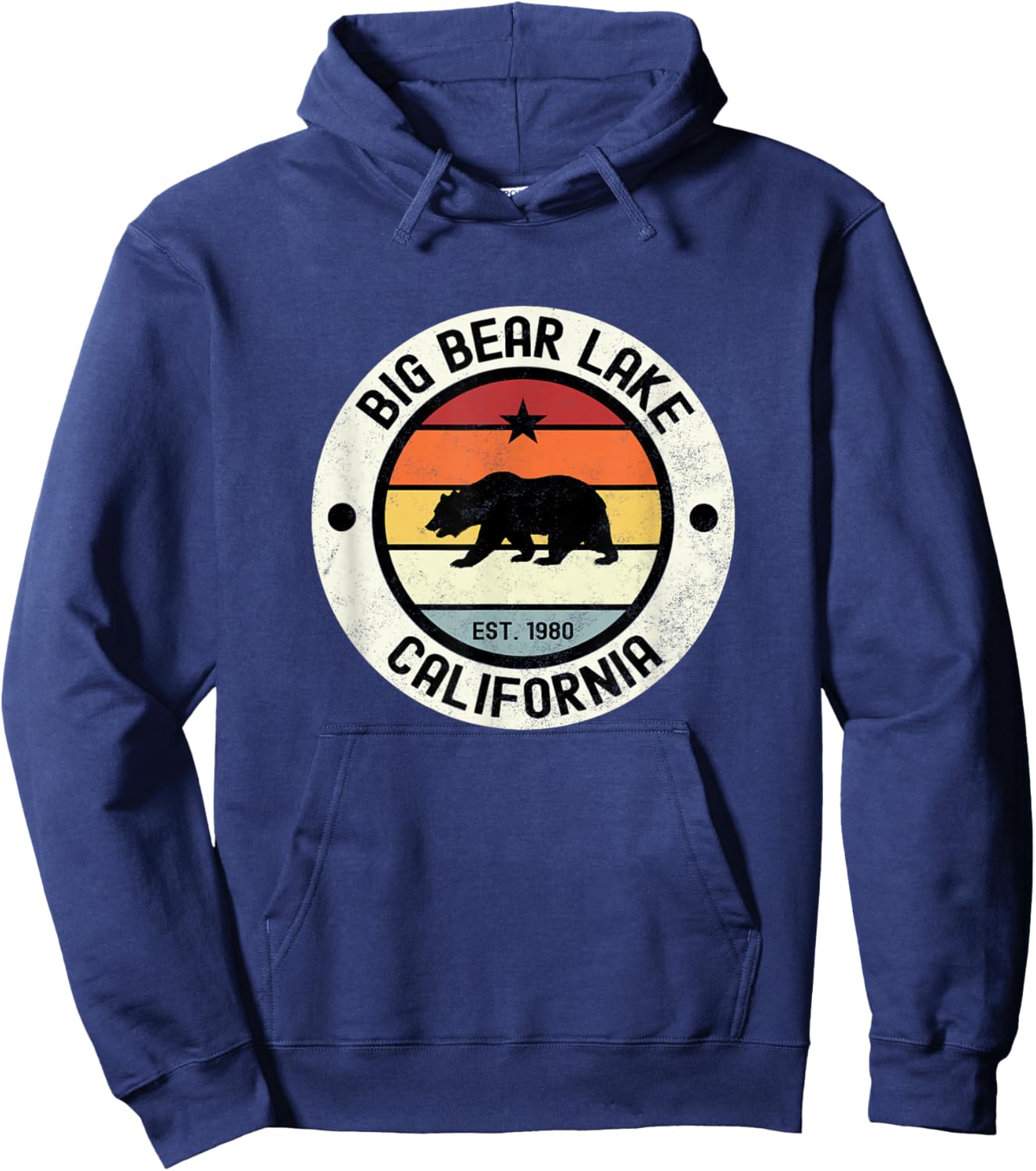 Big Bear Lake California CA Vintage Hoodie - Hoodie | Navy
