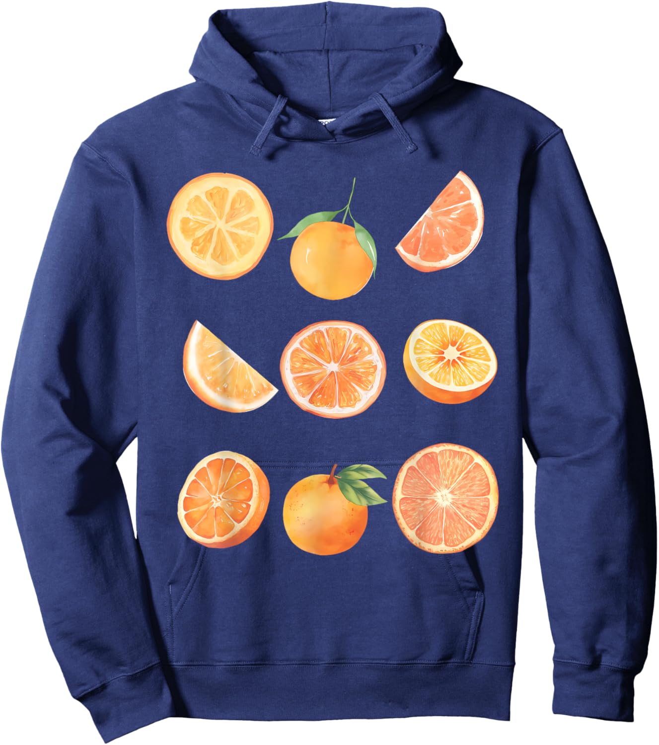 Vintage Graphic Fruit Orange Aesthetic Boho Juicy Men Women Hoodie - Hoodie | Navy