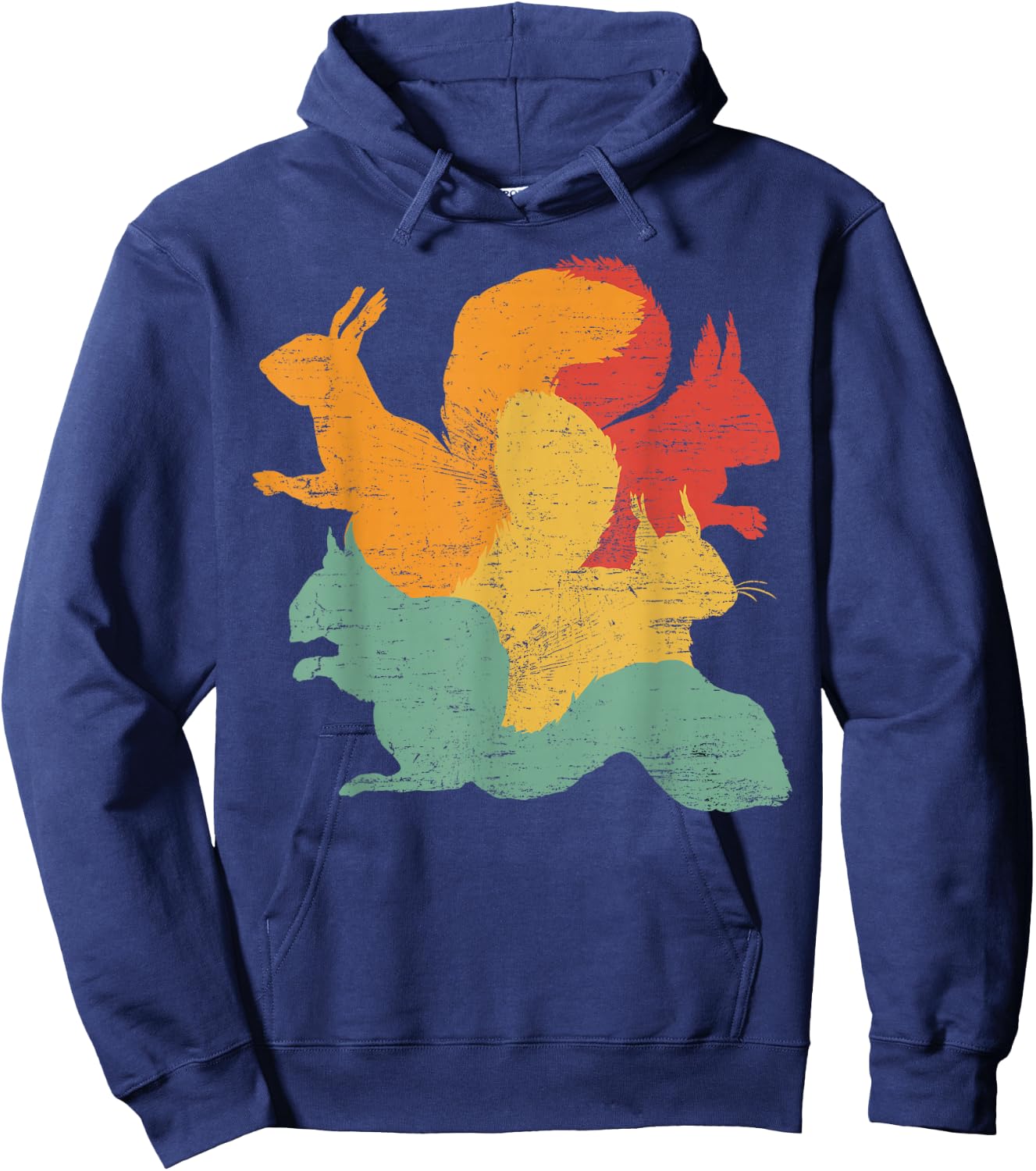 Vintage Squirrels Funny Forest Animal Rodent Lovers Outfit Hoodie - Hoodie | Navy