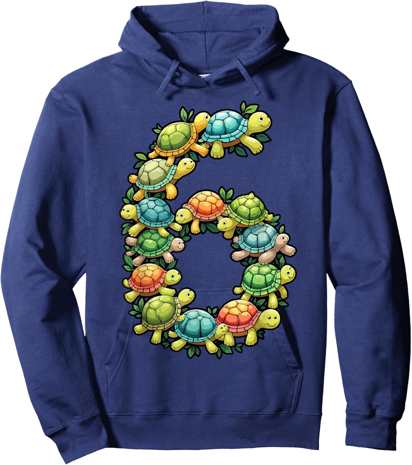 6th Birthday Sea Turtle Tortoise Theme Party 6 Year Old Hoodie - Hoodie | Navy