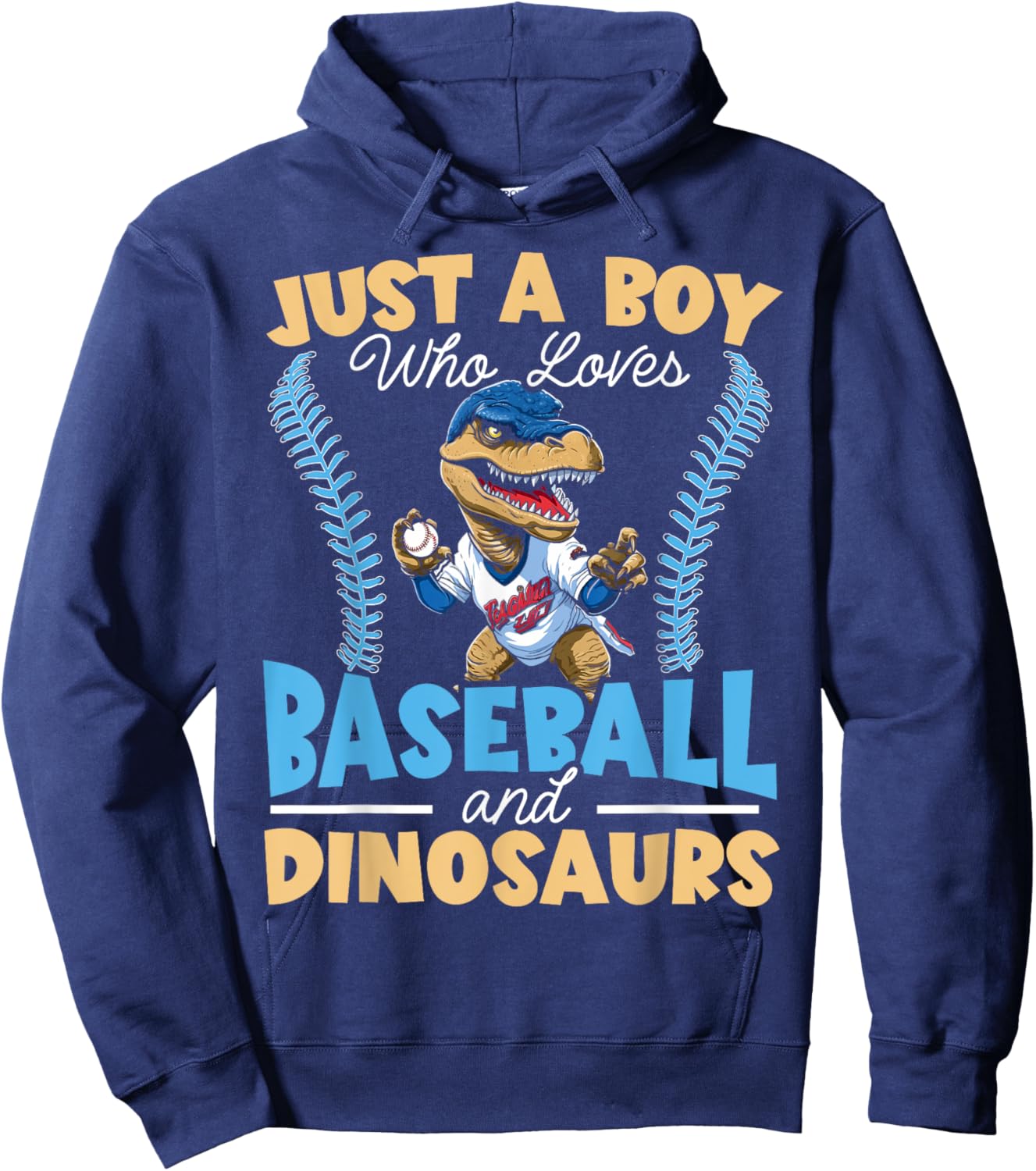 Baseball Dinsoaur Sport Lover Baseball Player Dino Fossil Hoodie - Hoodie | Navy